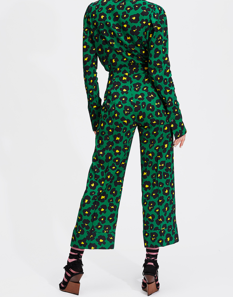 LaDoubleJ Cropped Anna Pants LaDoubleJ Cropped Anna Pants Flower Leopard Verde TRO0021VIS001FLL0002