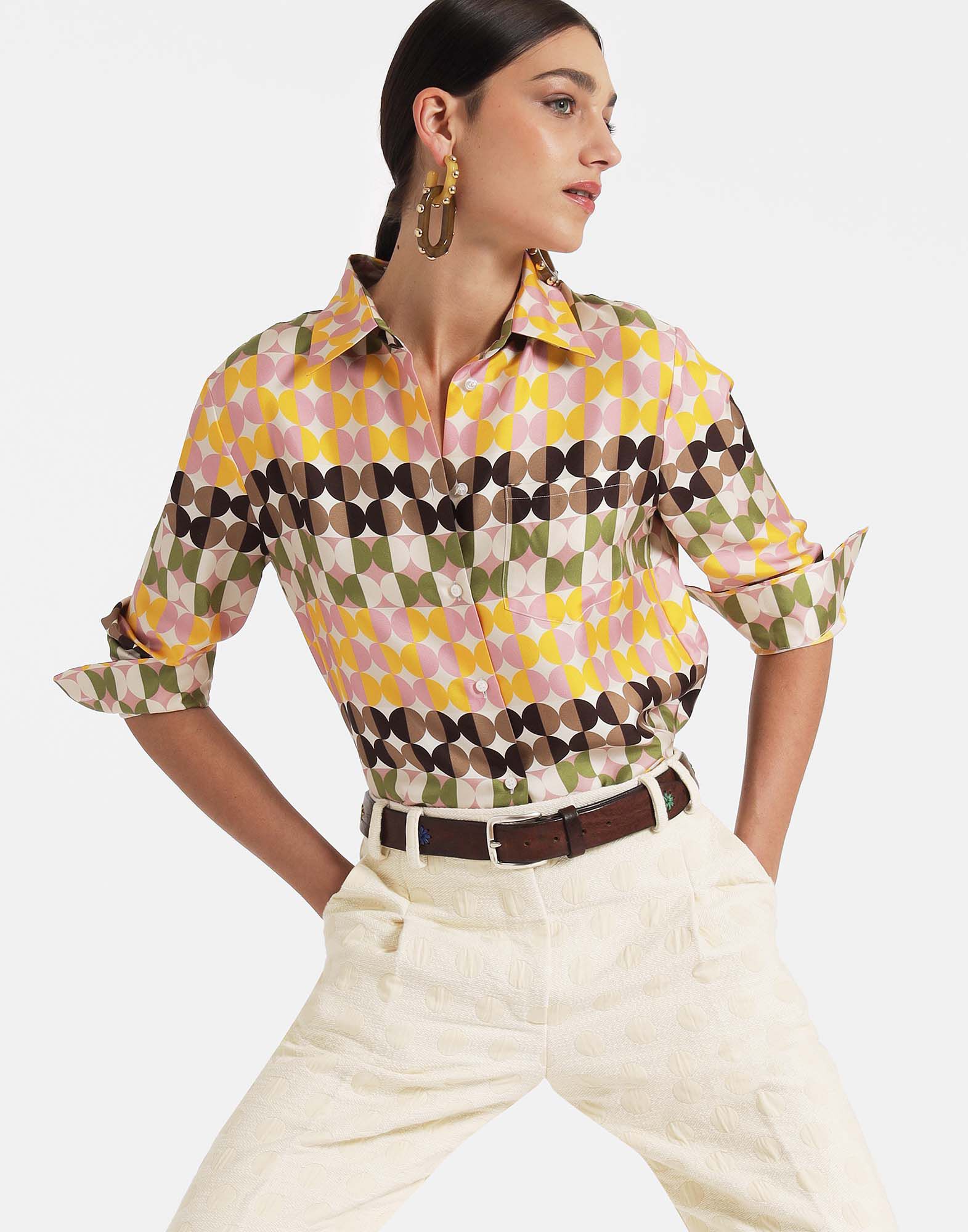 La DoubleJ Boy Shirt Mezzaluna Chocolate SHI0001SIL001MEZ01BR07