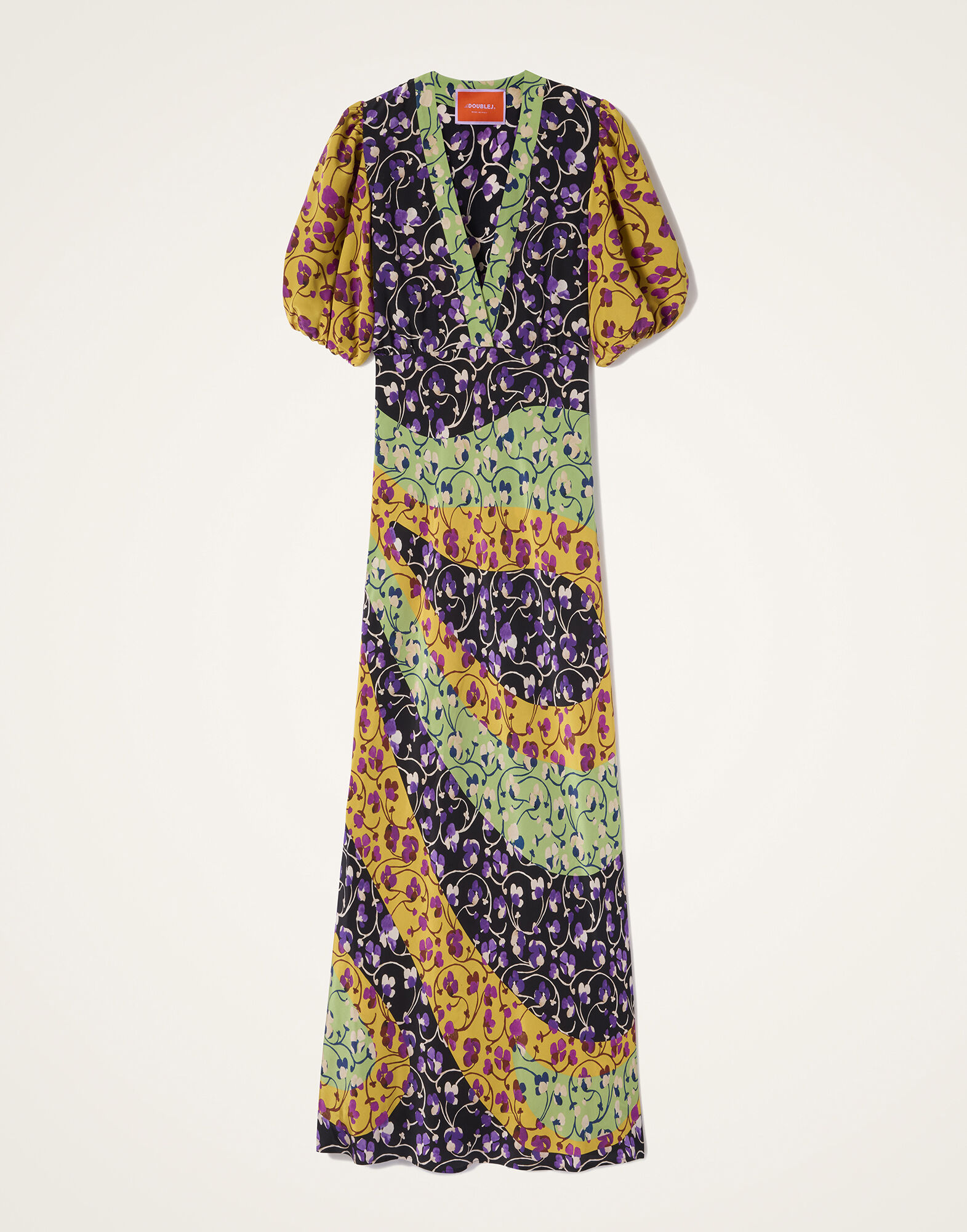 La DoubleJ Marlene Dress Honeysuckle Tricolor Plac&eacute;e Yellow DRE0869CRE001HNY04YE02