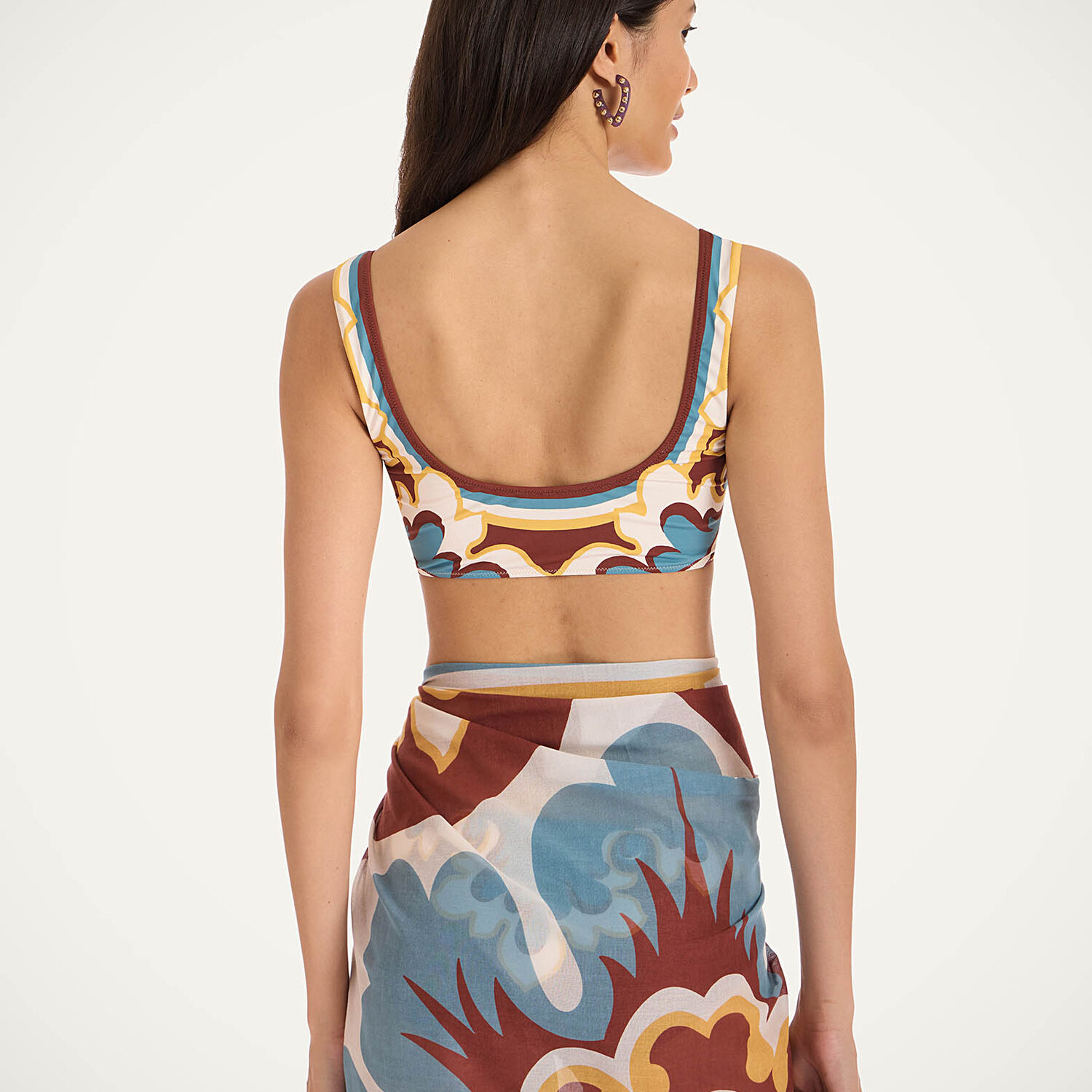La Doublej Sunset Floral Bikini Top In Multi