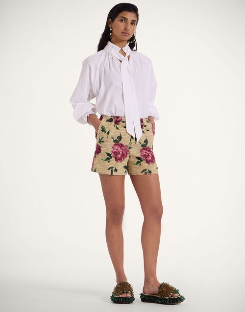 La DoubleJ Margarita Shorts Roses Light Beige TRO0112COT069ROS06BR01