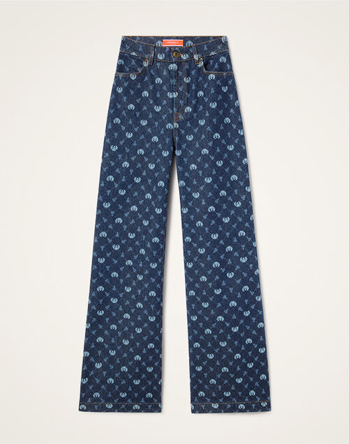 La DoubleJ The Flare Jean Talismania Check Indigo TRO0096DEN015TAL02BU15