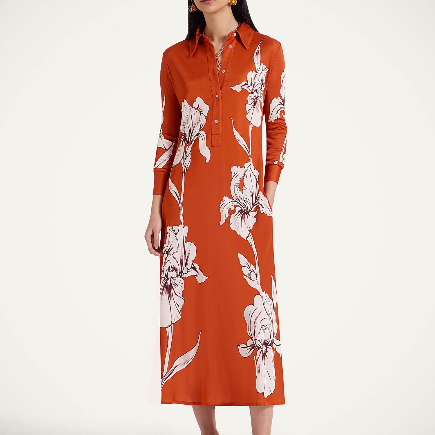 La Doublej Perry Street Dress In Iris Placée Dark Orange