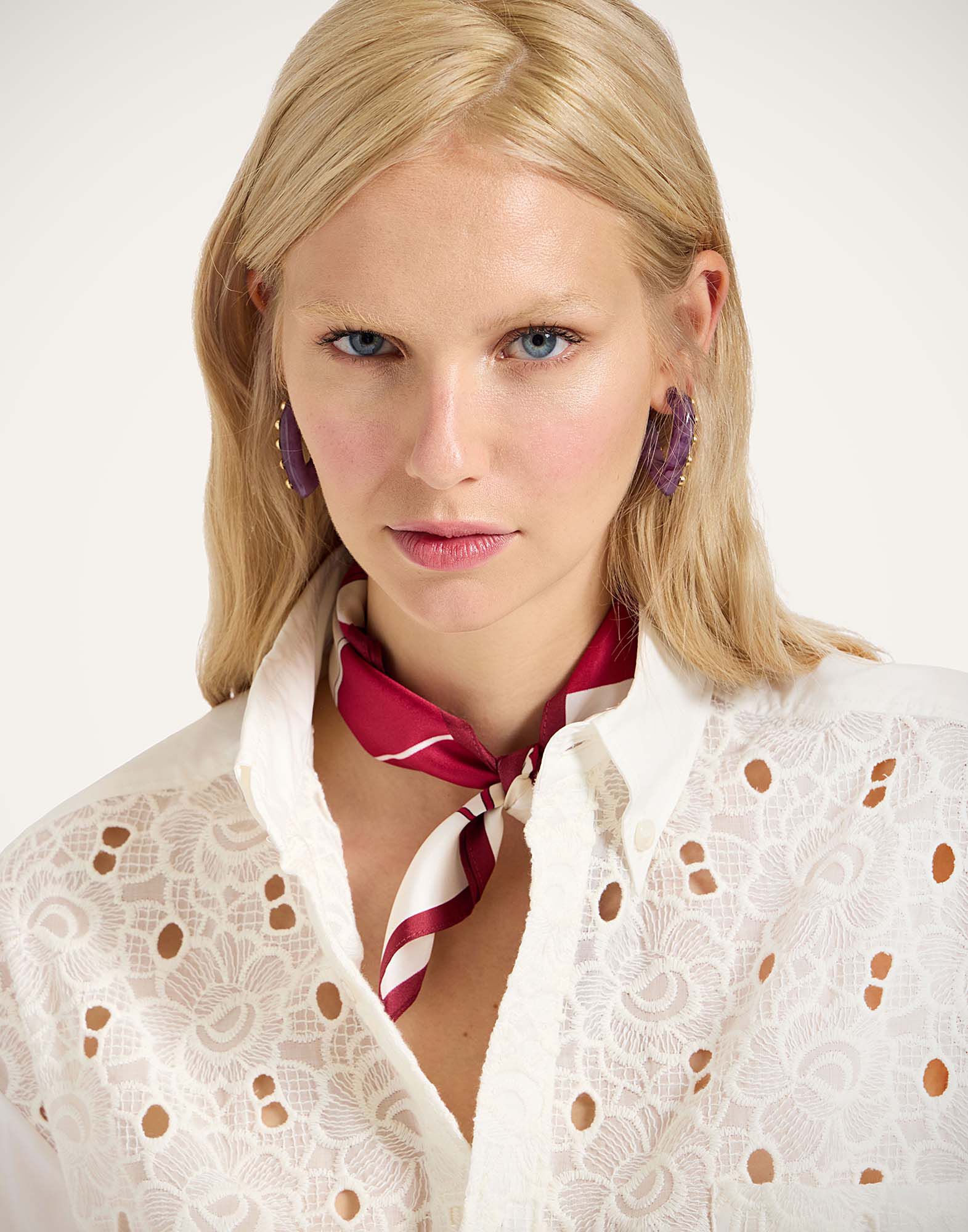 La DoubleJ Foulard 45 Eclipse Burgundy SCA0065SIL001ECL01RE02