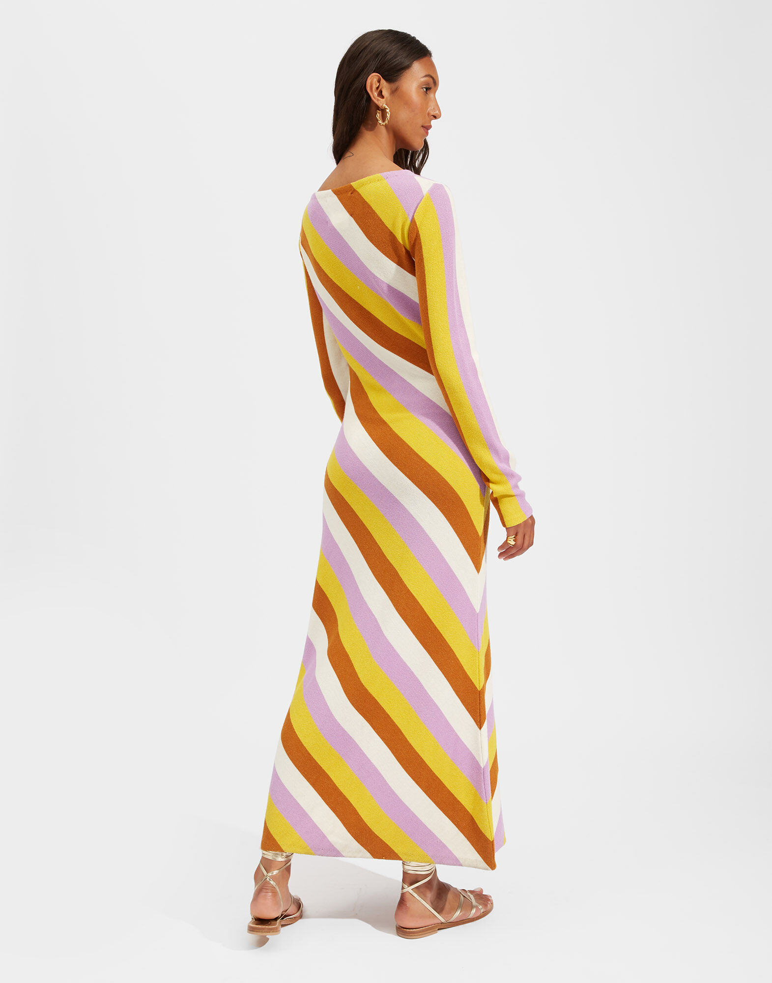 La DoubleJ Knit Swing Dress White Stripes DRE0393KNI050VAR0086