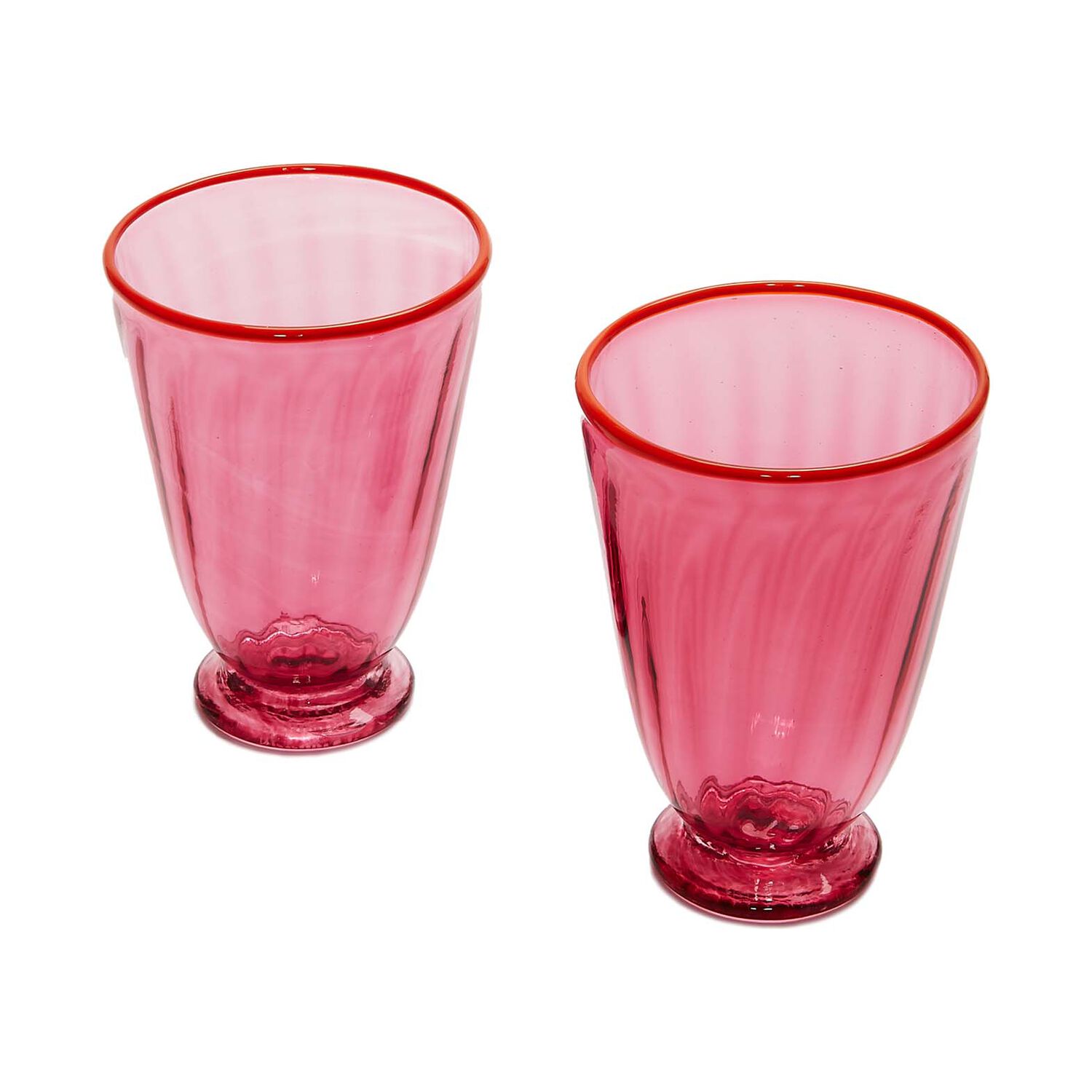 Shop La Doublej Rainbow Glass Set Of 2 In Fuxia