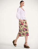 La DoubleJ Pencil Skirt La DoubleJ Pencil Skirt Roses Light Beige SKI0011COT069ROS06BR01
