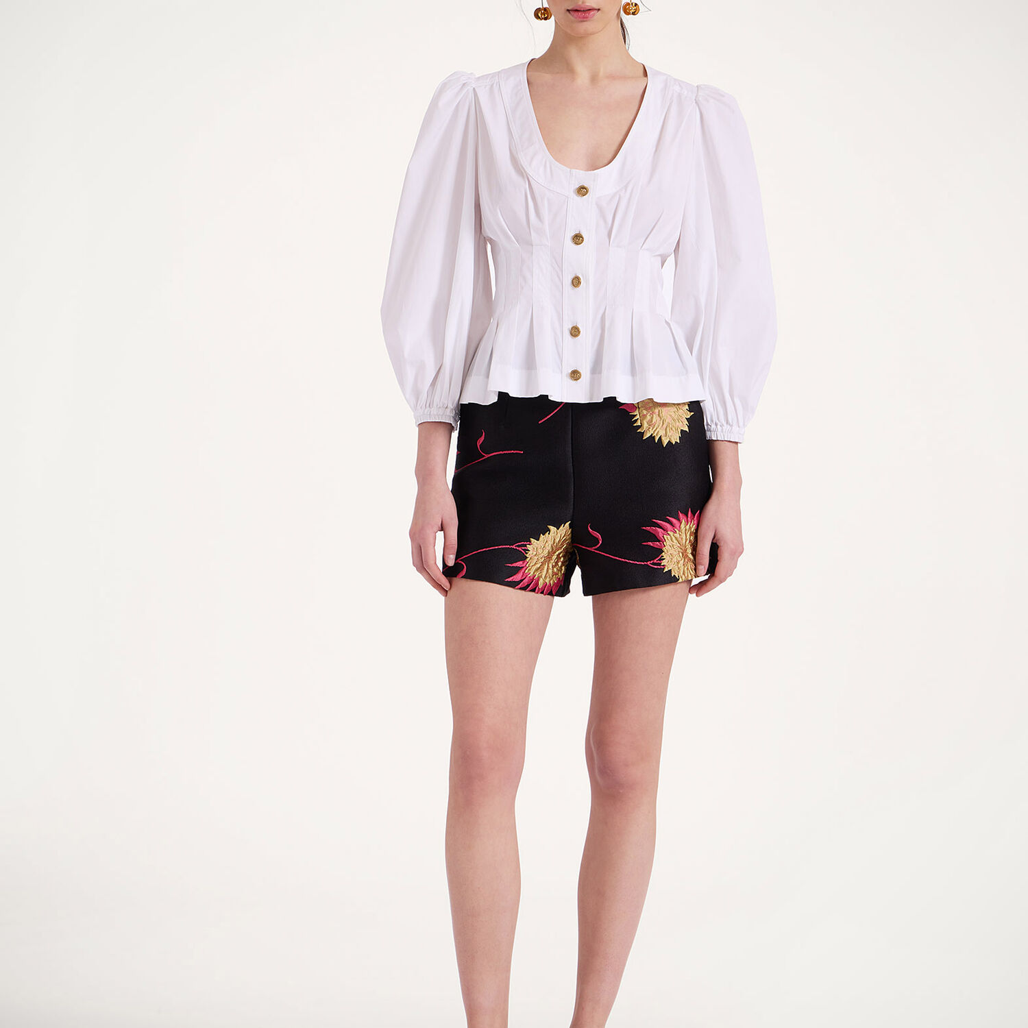  La Doublej Shorts & Pants Women - Margarita Shorts Derby Black S 83% Polyester 9% Cotton 5% Silk 3% Polyamide 