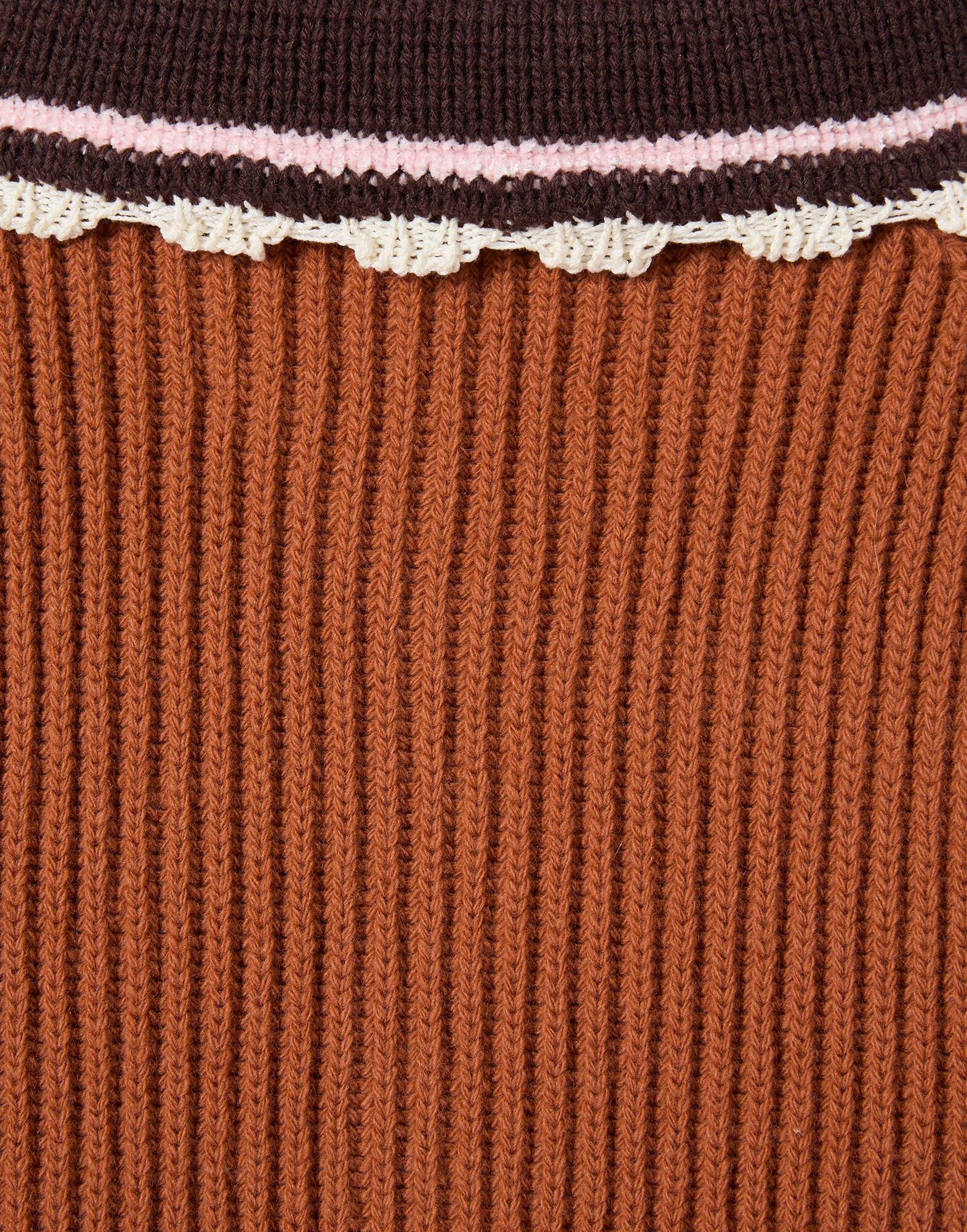 La DoubleJ Picket High Sweater Solid Tobacco PUL0404KNI037SOLIDBR06