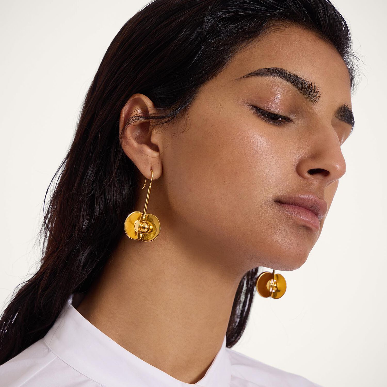 La Doublej Aura Earrings In Solid Gold