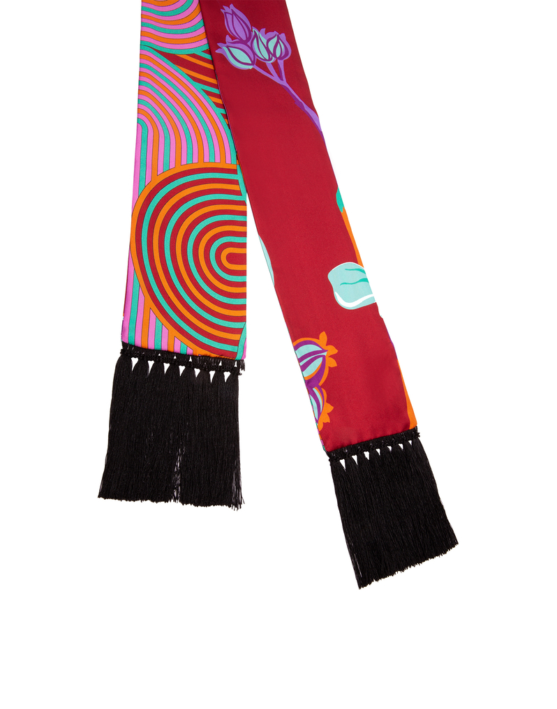 LaDoubleJ Flapper Tight Double Scarf LaDoubleJ Flapper Tight Double Scarf Maneater Rosso/Slinky Rosso SCA0012SIL001VAR0013