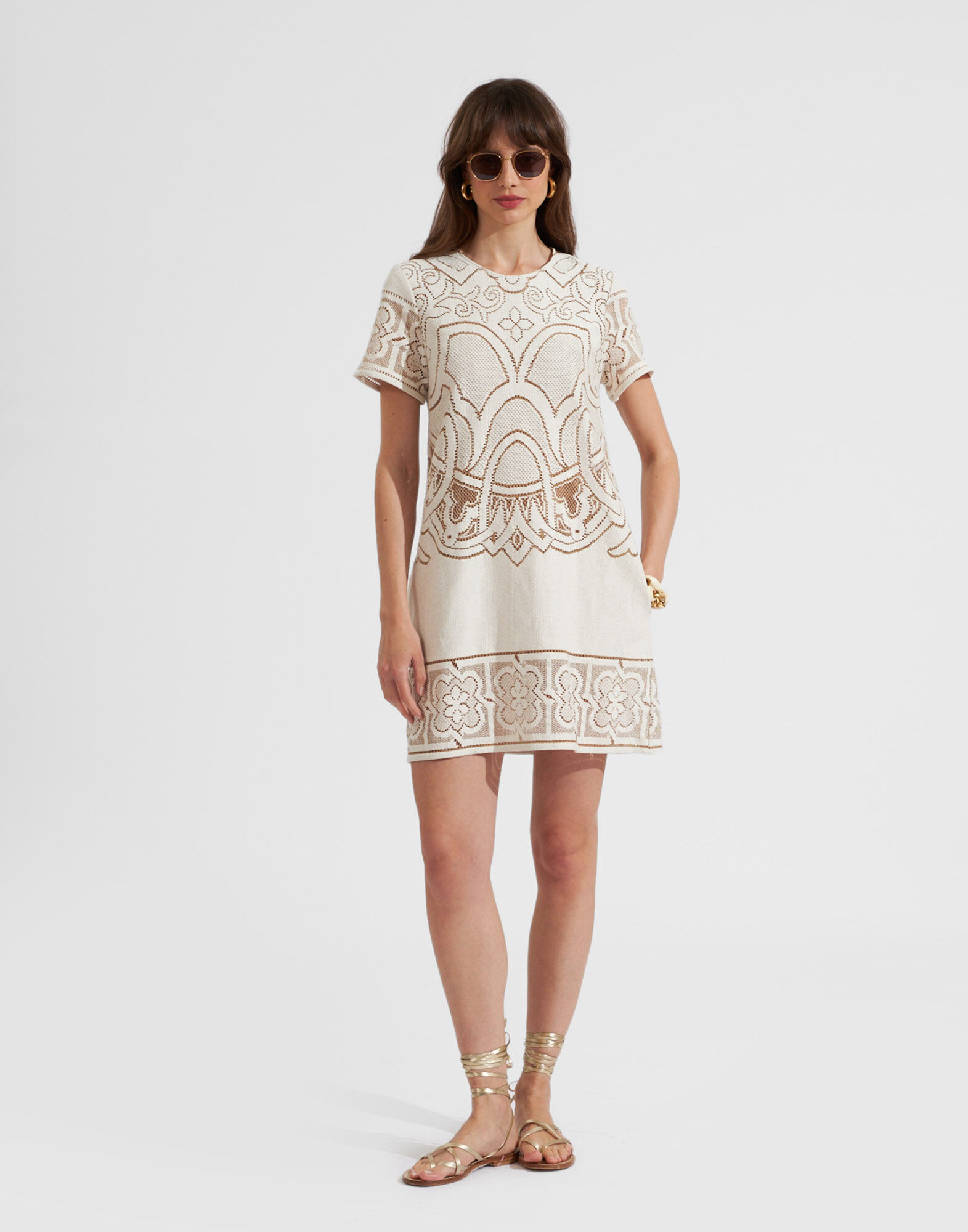 White cotton swing dress hot sale