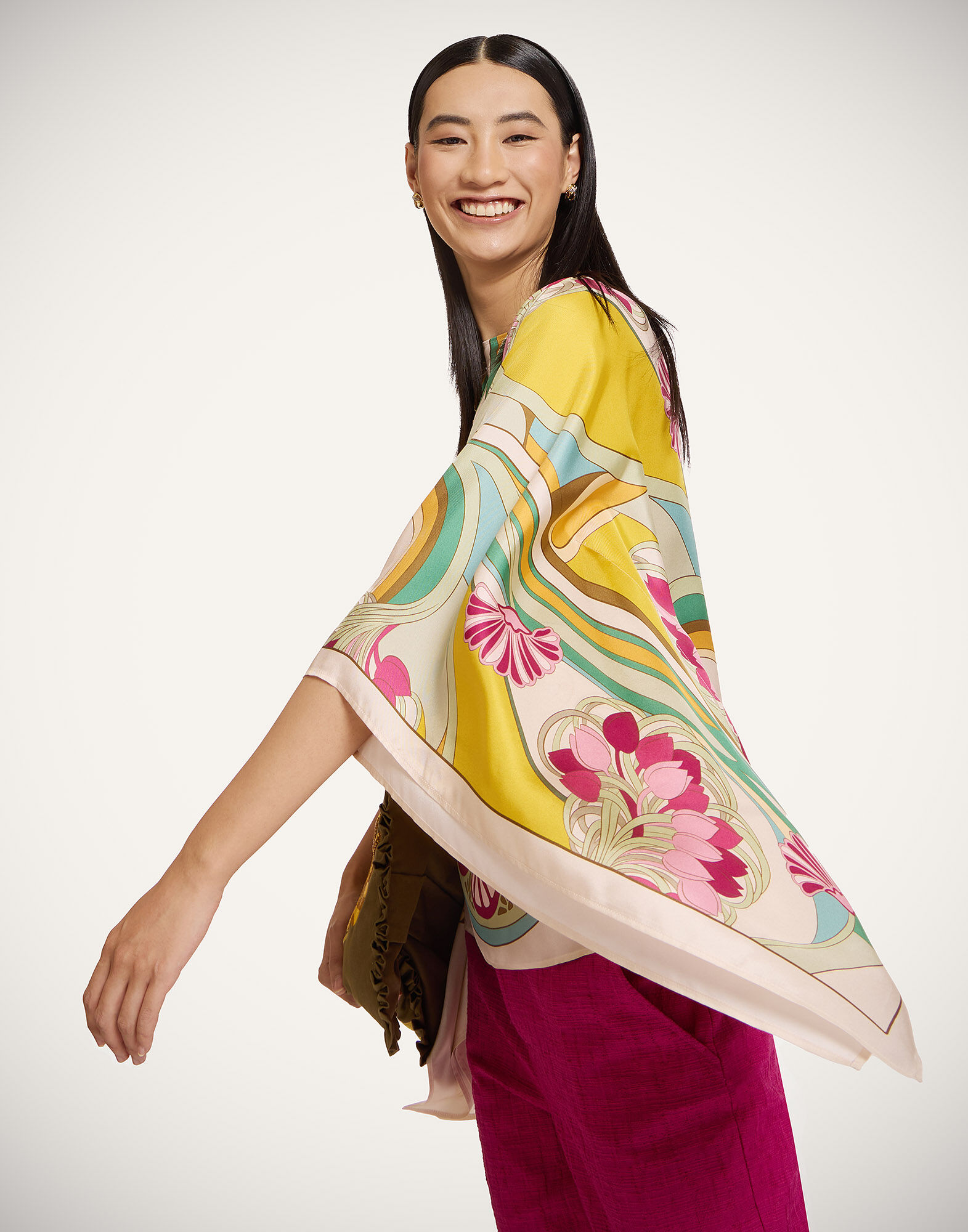 La DoubleJ Foulard Top Tulip Plac&eacute;e Green TOP0195SIL029TUL07GR02