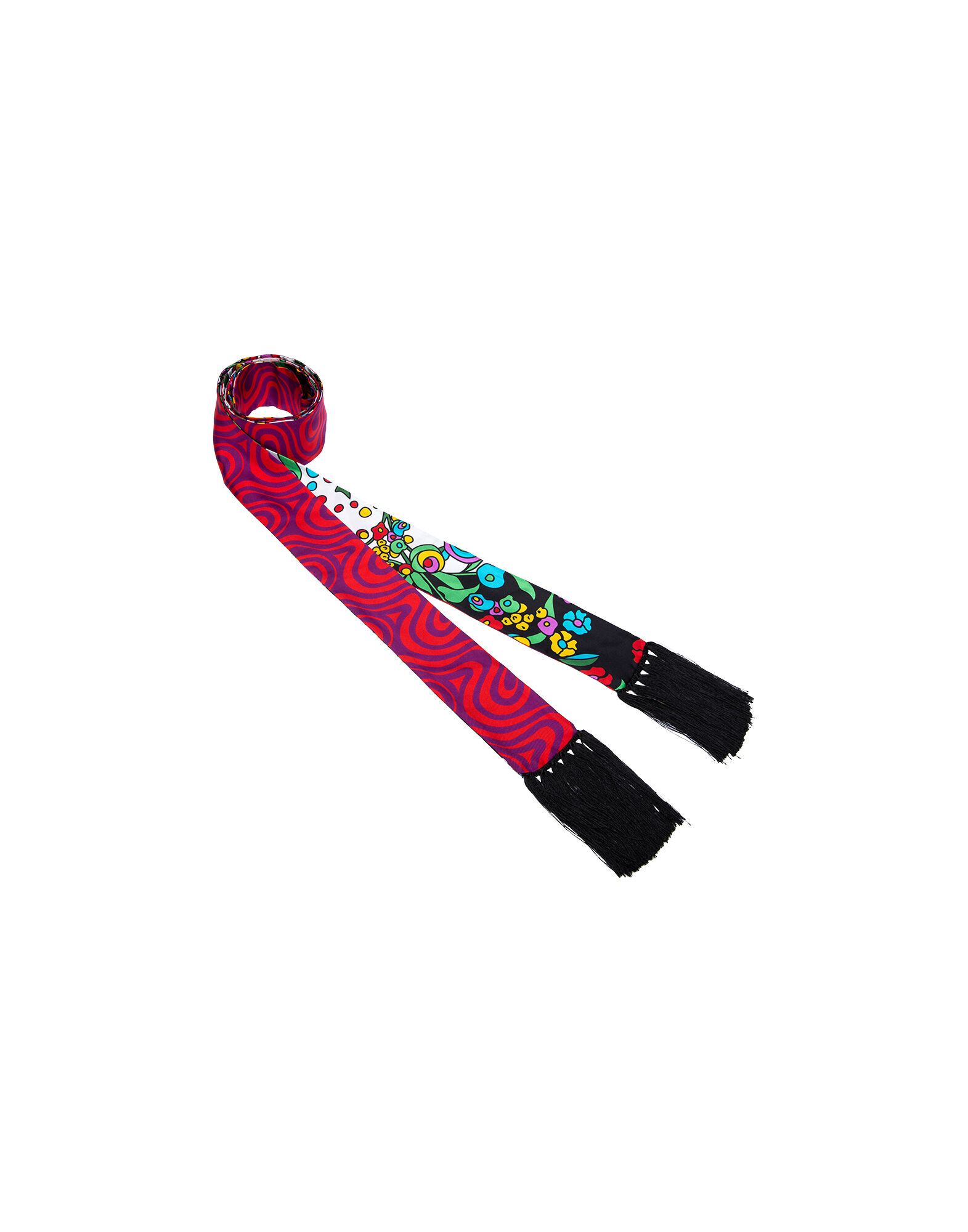 LaDoubleJ Flapper Skinny Scarf Holly Hock + Helter Skelter Viola SCA0010SIL001VAR0011