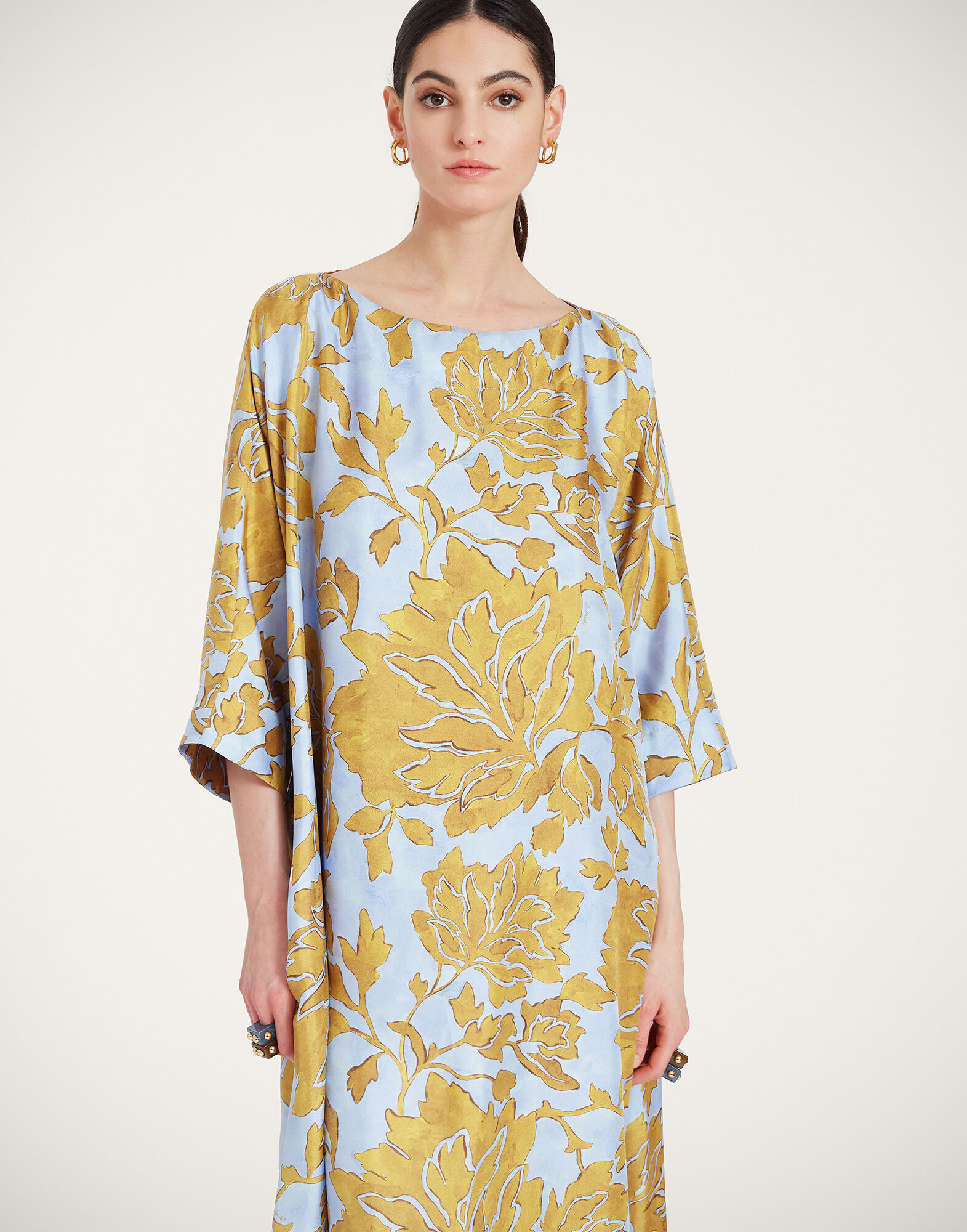 Muumuu Dress Round Neck in Tangle Light Blue for Women | La Muumuu Dress Round Neck in Tangle Light Blue for Women | La