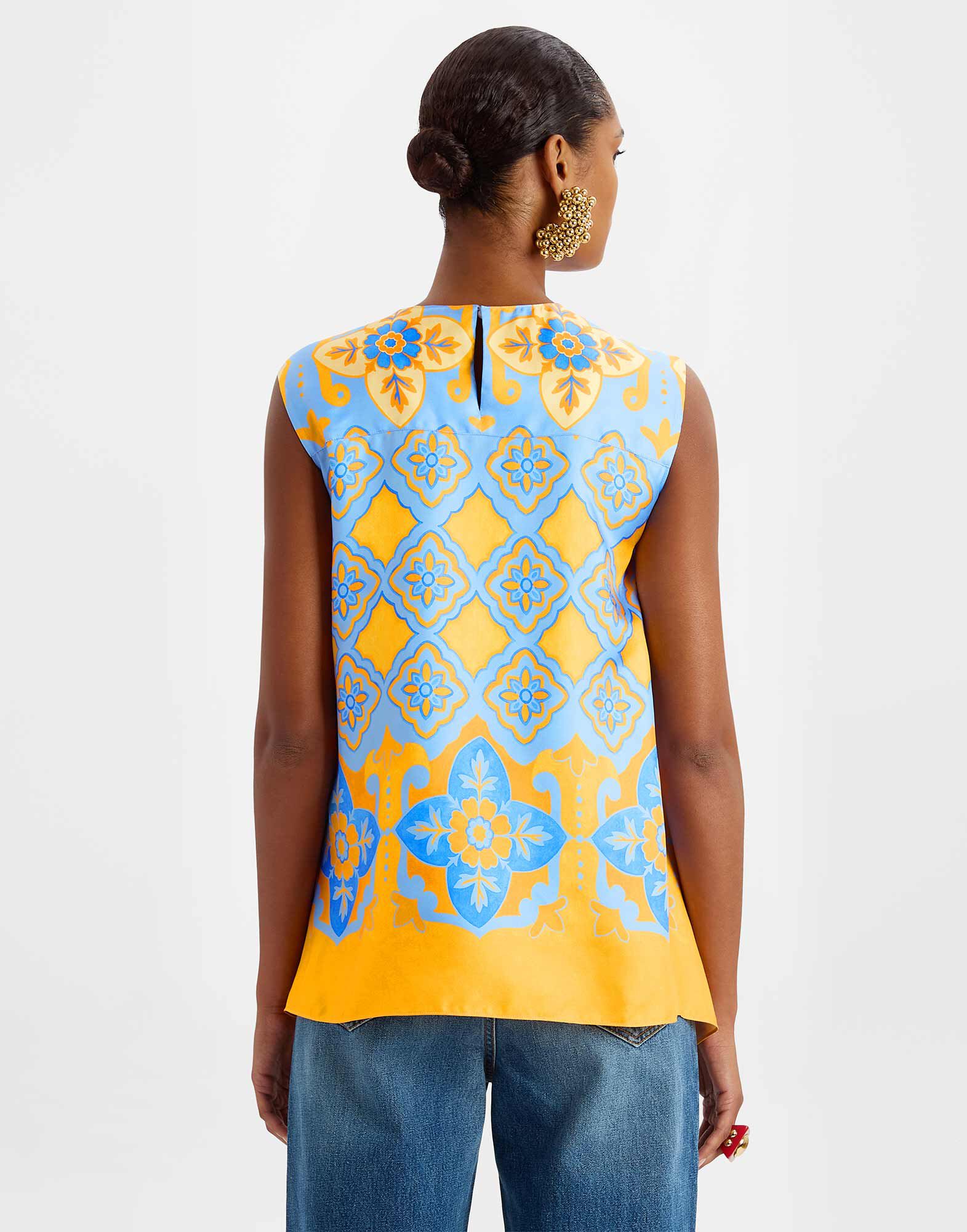 La DoubleJ San Carlo Top Partenope Light Blue TOP0092SIL001PRT01BU01