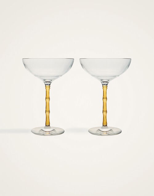 La DoubleJ Bamboo Coupe Set Of 2 La DoubleJ Bamboo Coupe Set Of 2 Solid Amber GLA0047GLS002SOLIDYE10