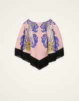 La DoubleJ Reversible Mini Poncho Top La DoubleJ Reversible Mini Poncho Top Lemuria Placée Black SCA0077VIS011LEM02BL01