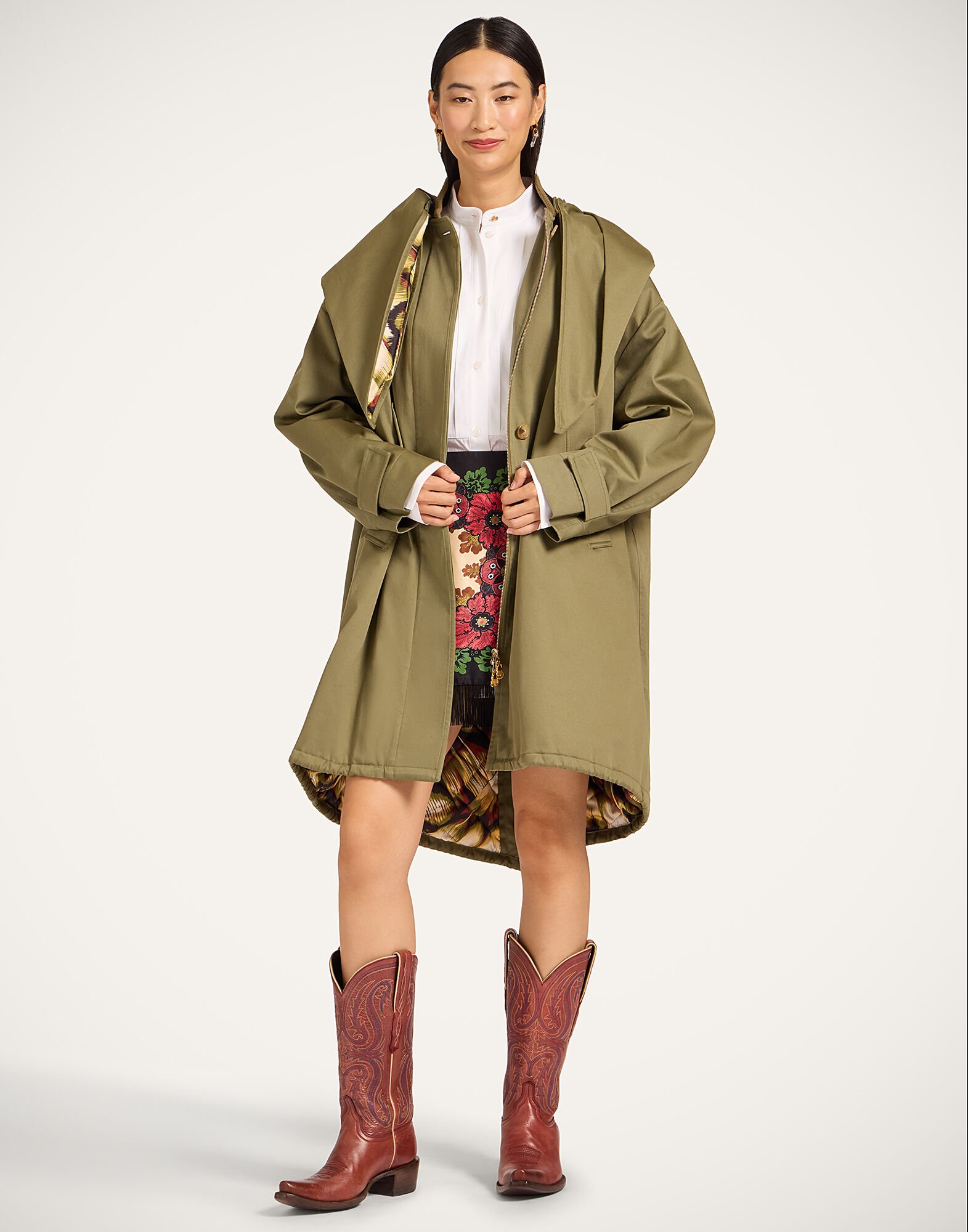 La DoubleJ Windsor Parka Solid Military Green JAC0160COT081SOLIDGR12