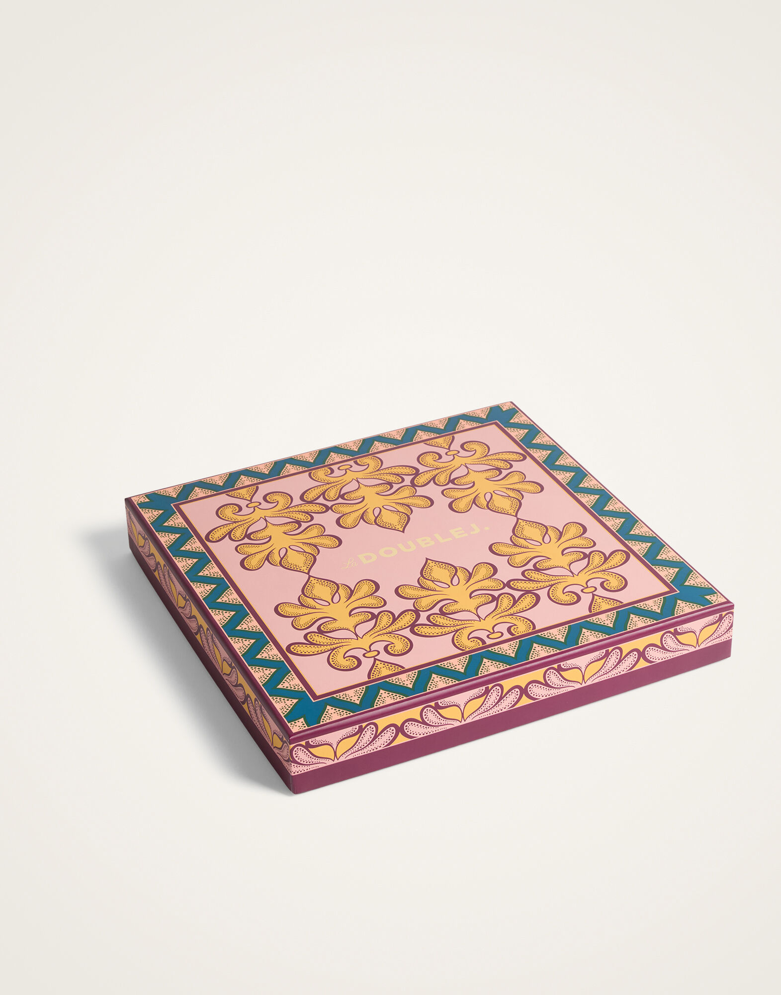 La DoubleJ Reversible Foulard 90 Florette Plac&eacute;e Fuchsia SCA0099SIL006FLO08PI03