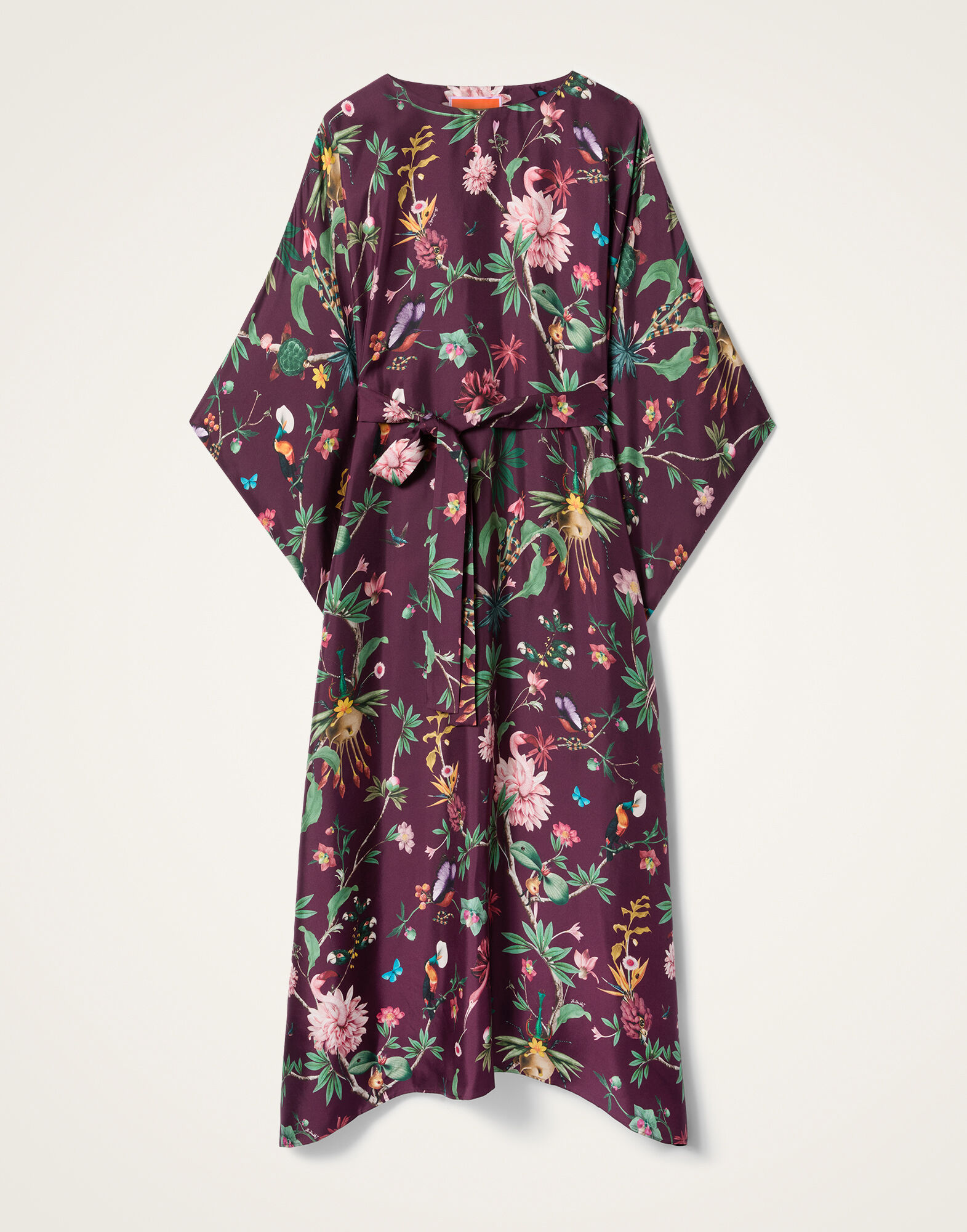 La DoubleJ Square Kaftan Zooflora Burgundy DRE0369SIL001ZOF02RE02