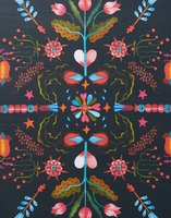 La DoubleJ Round Printed Tray La DoubleJ Round Printed Tray Turning Tulips TRA0002WOD001HLE0010