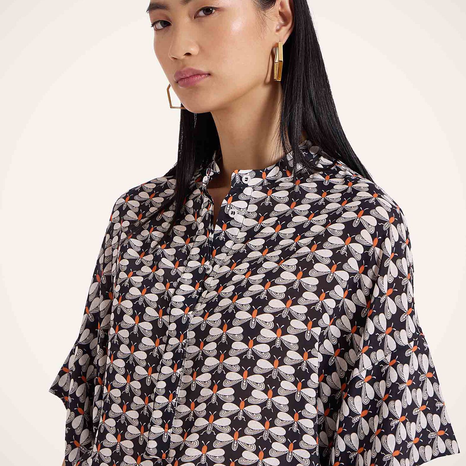 La Doublej X Estelle Blouse Petaltail Shirt In Petaltail Black