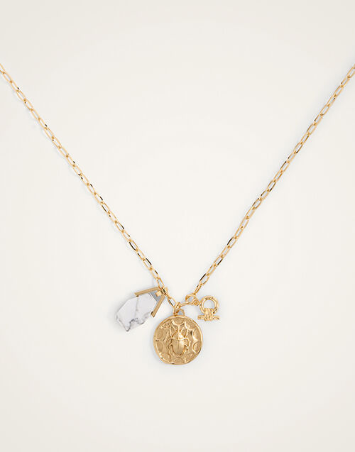 La DoubleJ Transformation Charm Necklace 24k Gold Plate & Howlite NEC0025BRA003HOW01YE05