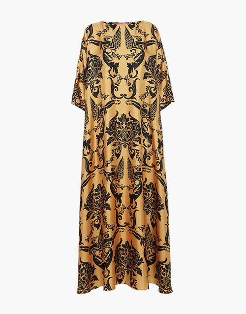La DoubleJ Muumuu Dress Round Neck Cherubs Gold DRE0370SIL001CRB01YE05