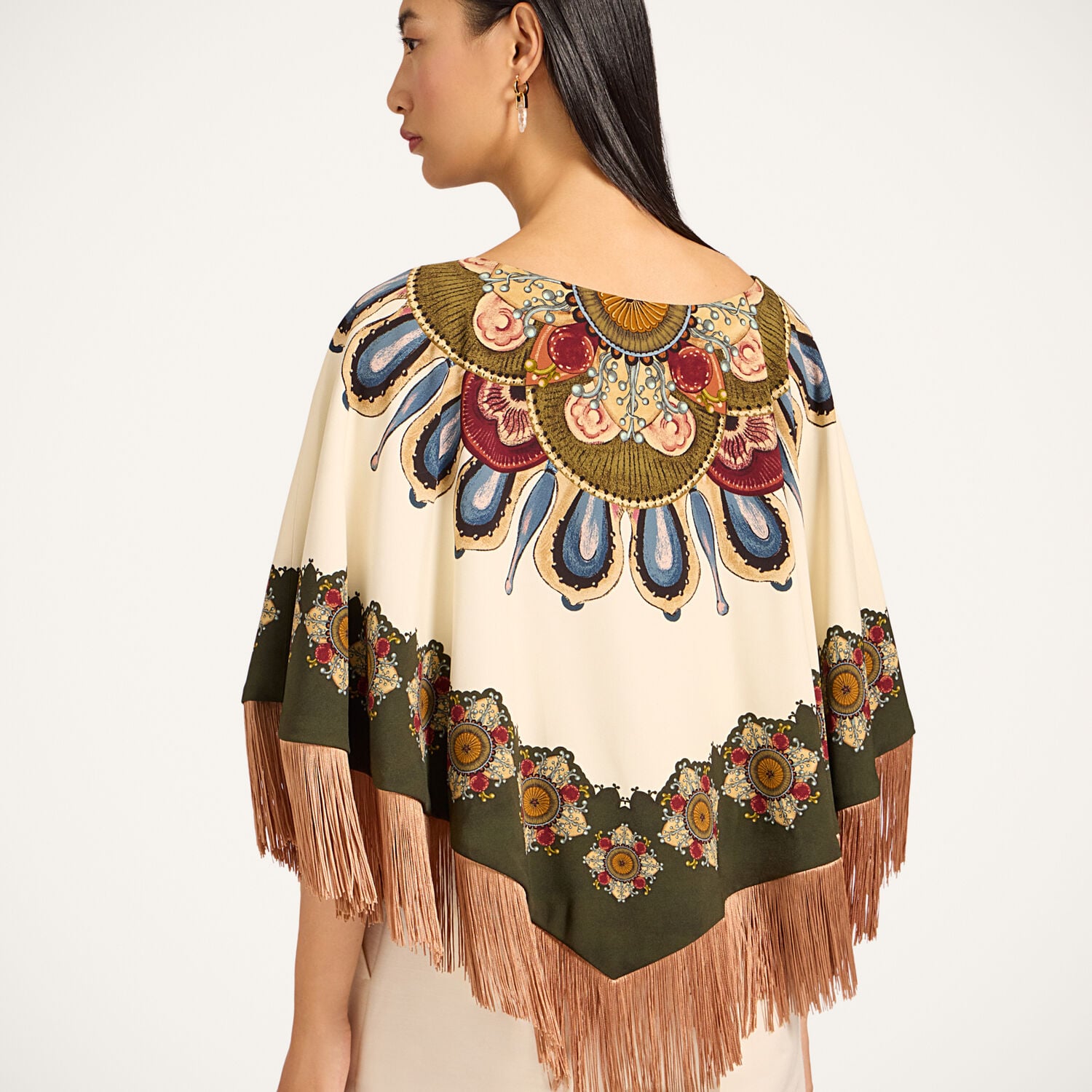  La Doublej Kaftan Couture Women - Reversible Mini Poncho Nucleus Placée Off White One Size 96% Viscose 4% Elastane 