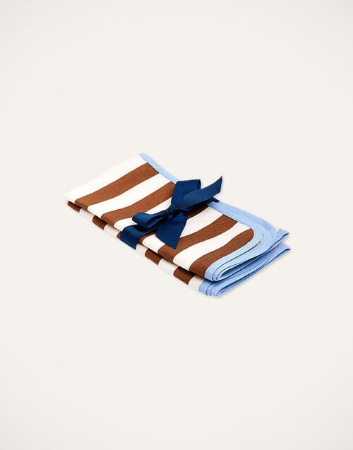 La DoubleJ Large Napkins Set Of 2 La DoubleJ Large Napkins Set Of 2 Riviera Cioccolato NAP0010LIN001RIV0004