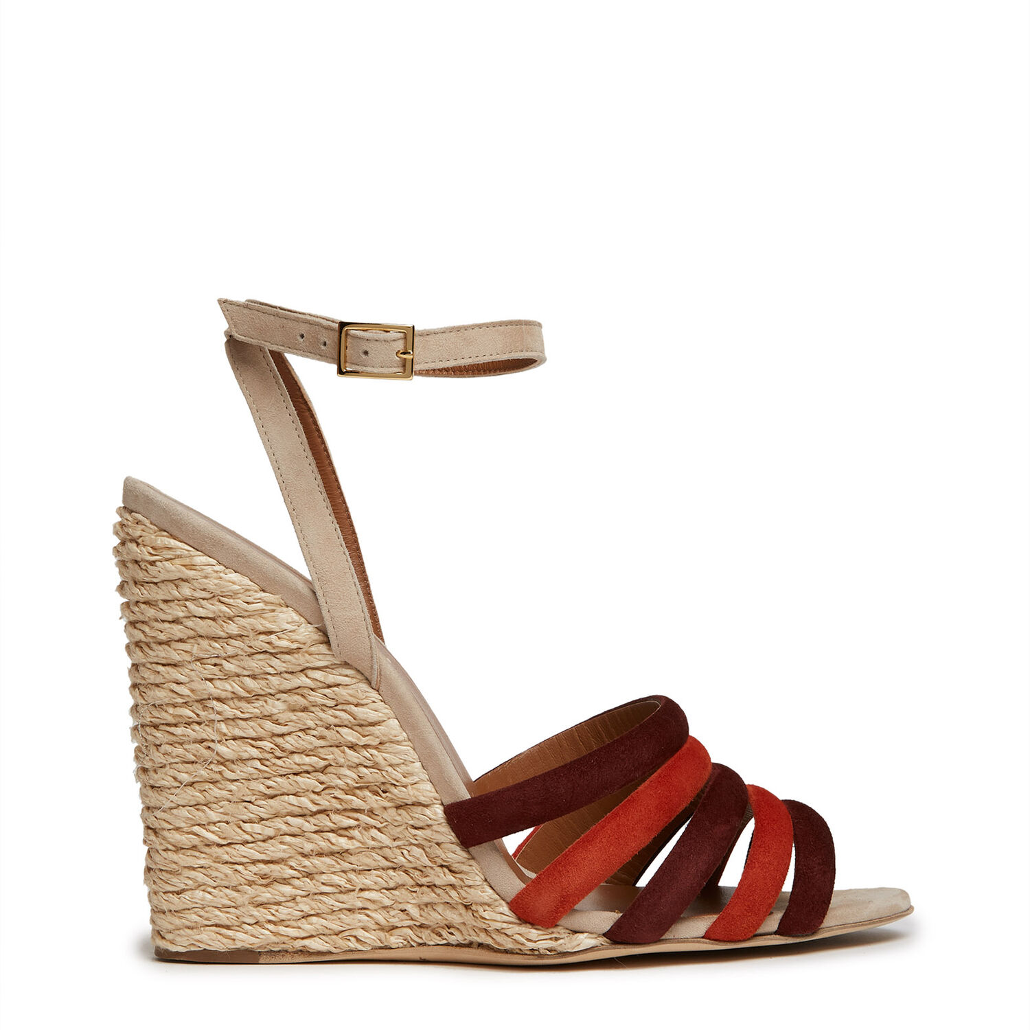 La Doublej Tones Wedge Paglia In Multicolor Ecru'