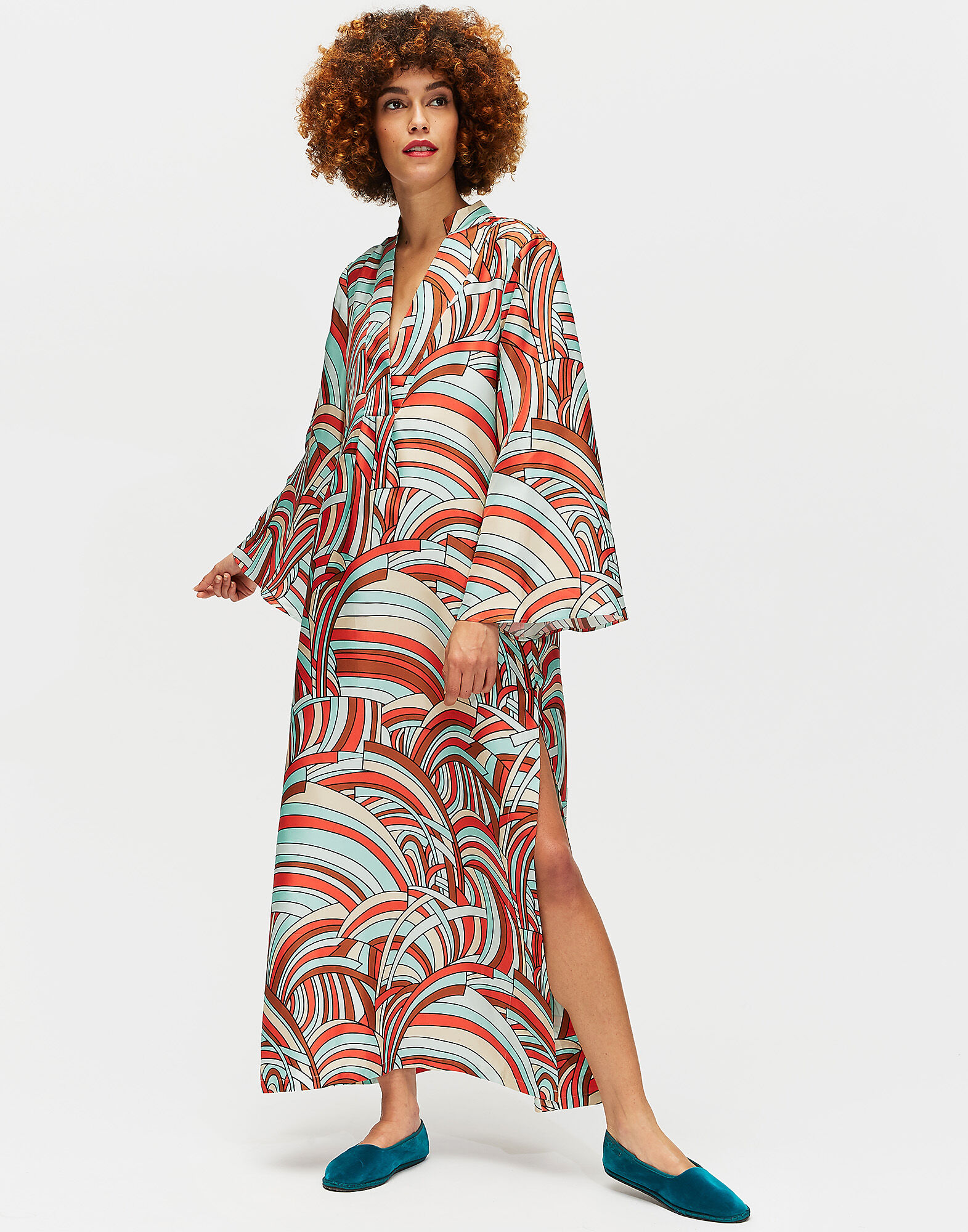 LaDoubleJ Silk Kaftan Onde DRE0009SIL001OND0001