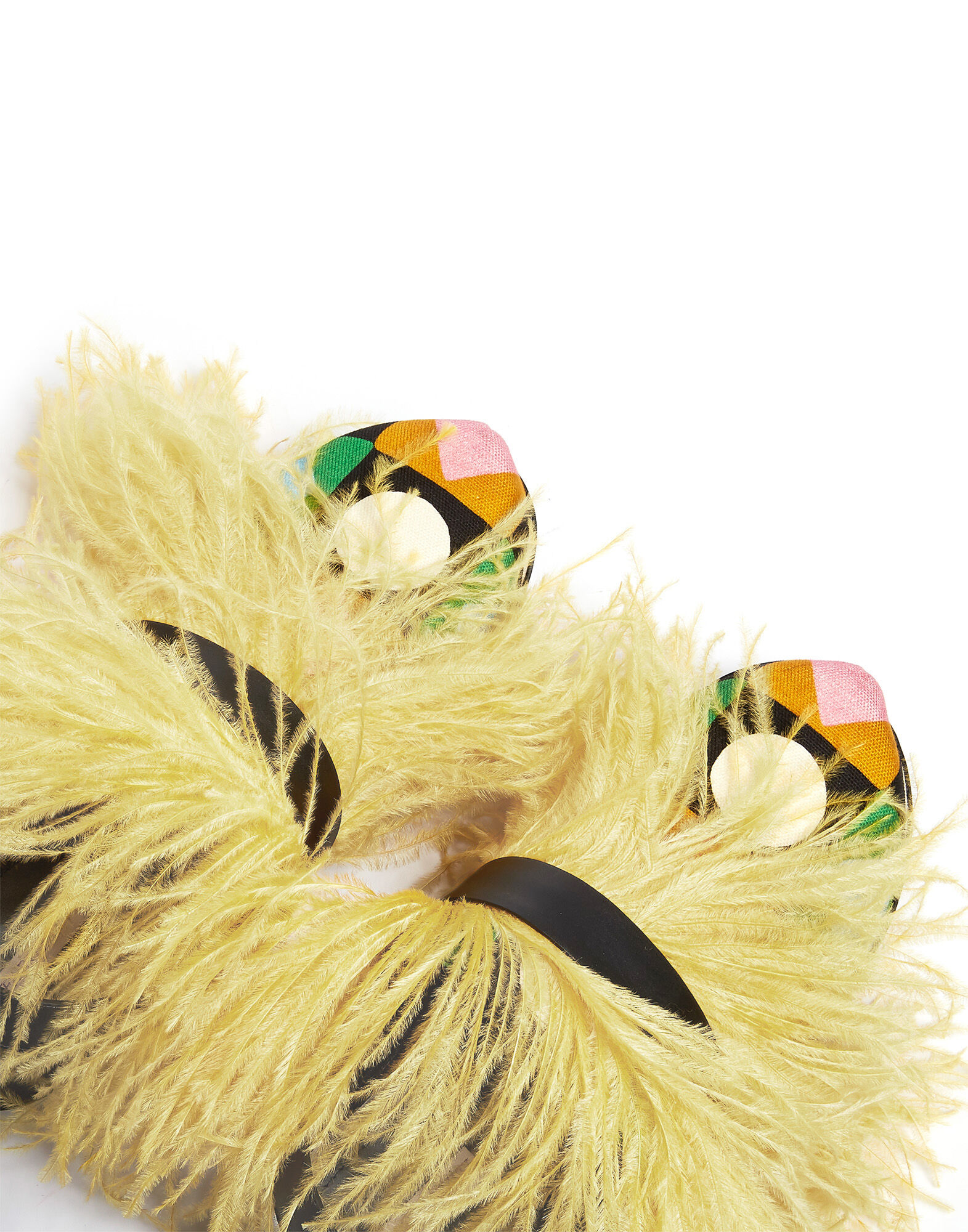 LaDoubleJ LDJ X Fabrizio Viti Feathered Jean Clogs Lucky Charms SHO0002COT017CHA0001