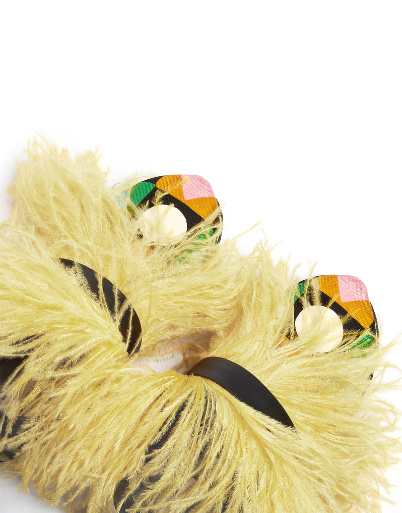 LaDoubleJ LDJ X Fabrizio Viti Feathered Jean Clogs LaDoubleJ LDJ X Fabrizio Viti Feathered Jean Clogs Lucky Charms SHO0002COT017CHA0001