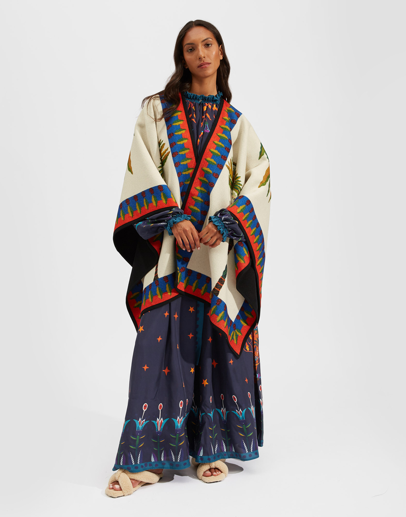 La DoubleJ Reversible Poncho La DoubleJ Reversible Poncho Palme Placée JAC0019PLA003PLM0002
