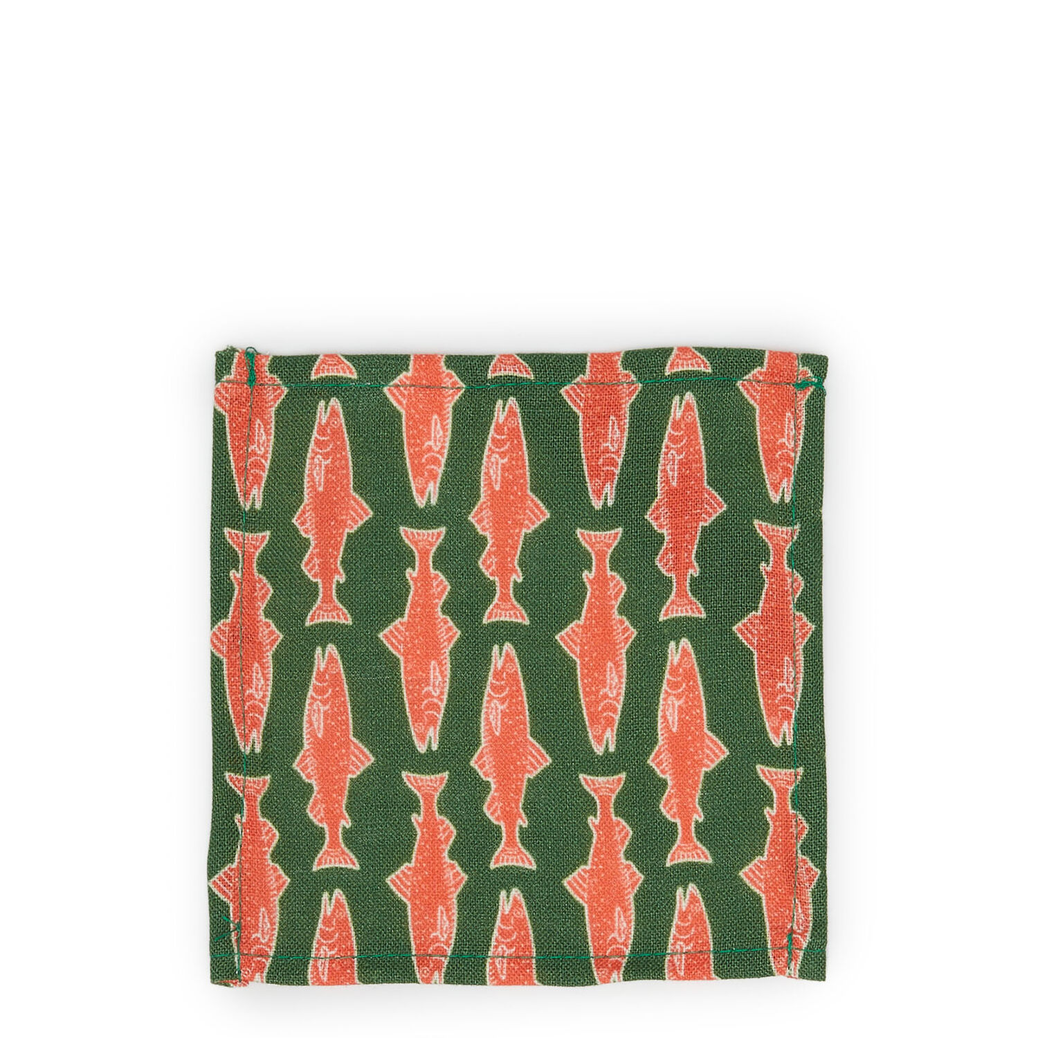 La Doublej Small Napkins Set Of 4 In Como Fish Green Small