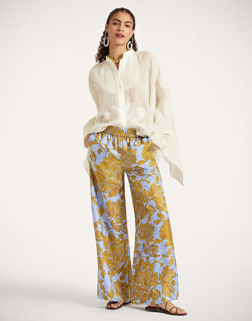 La DoubleJ Palazzo Pants Tangle Light Blue TRO0003SIL001TAN01BU01