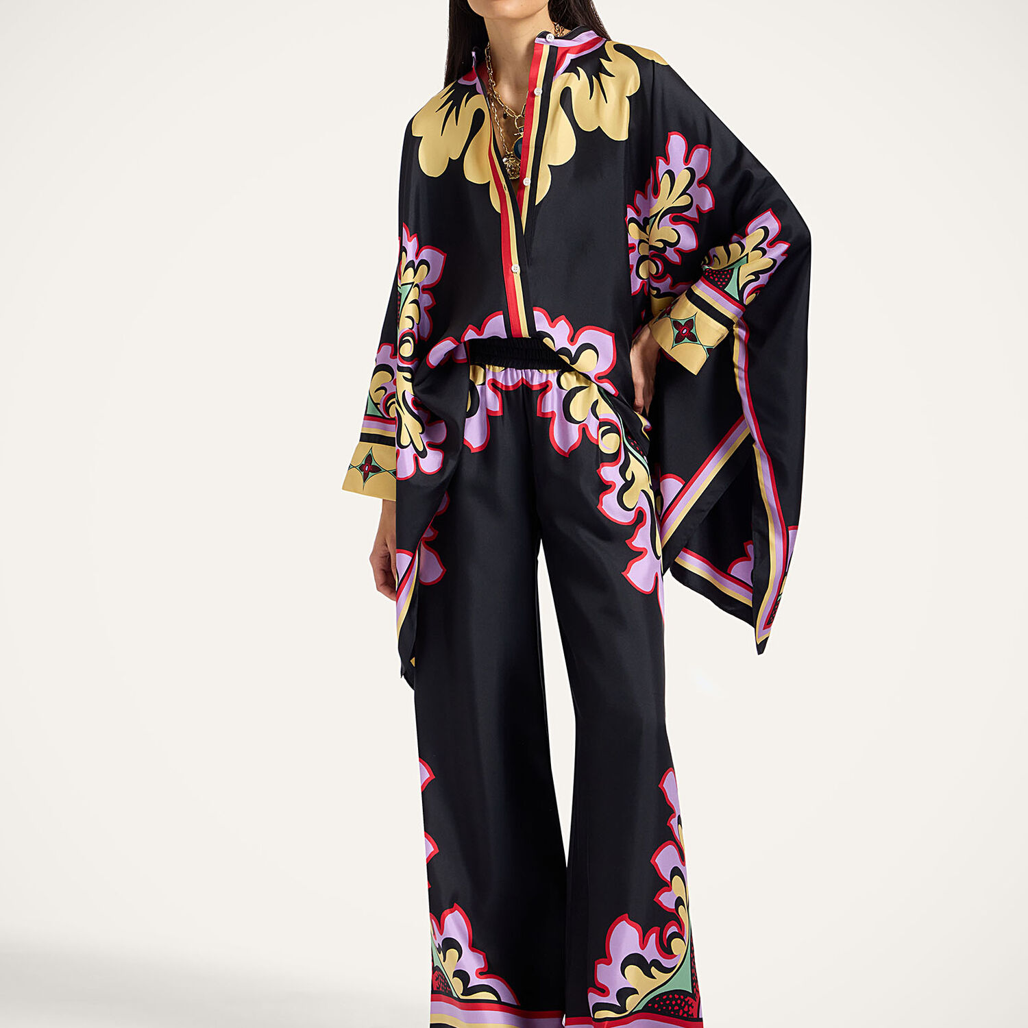 La Doublej La Double J Silk Twill Shirt With Cascading Fit