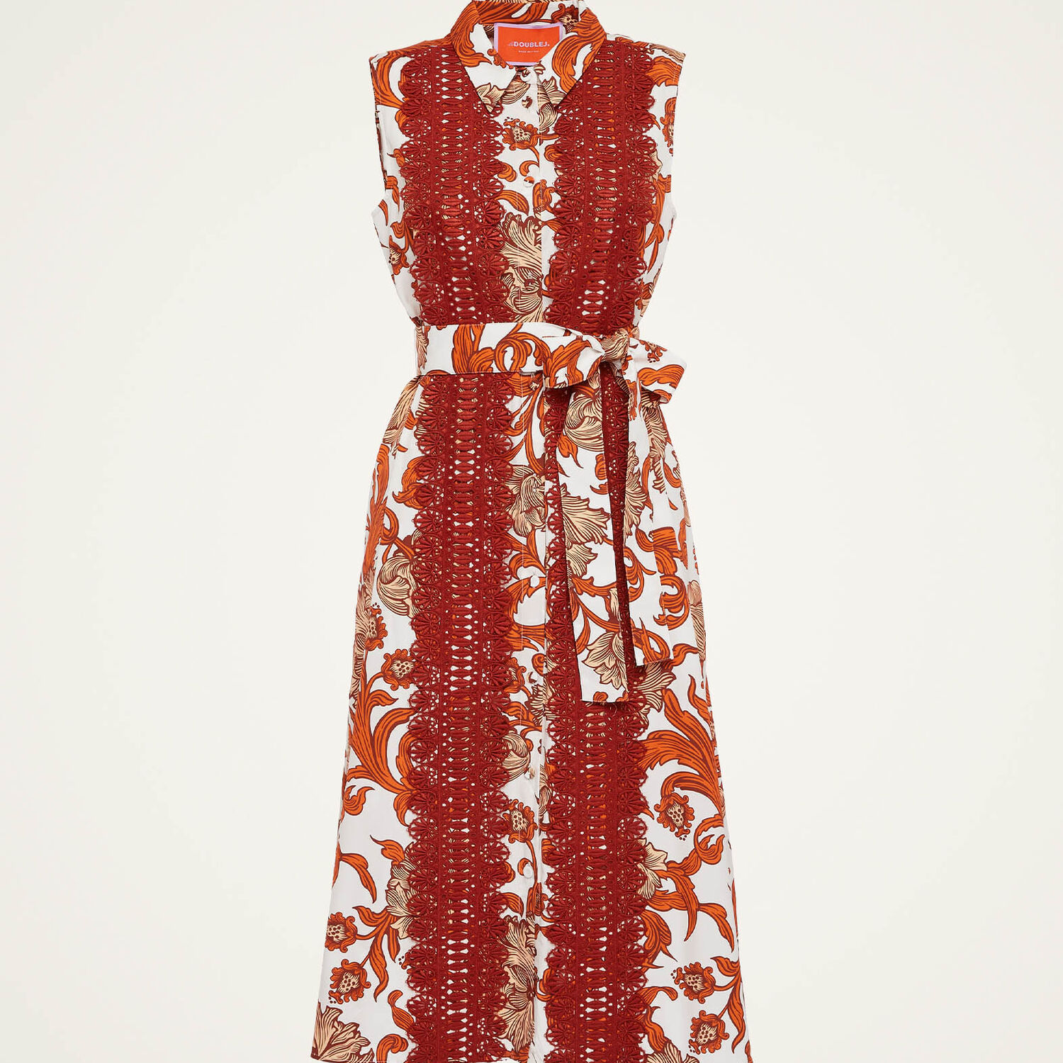La Doublej Tootsie Dress With Lacey Ribbons Reef White In Reef White