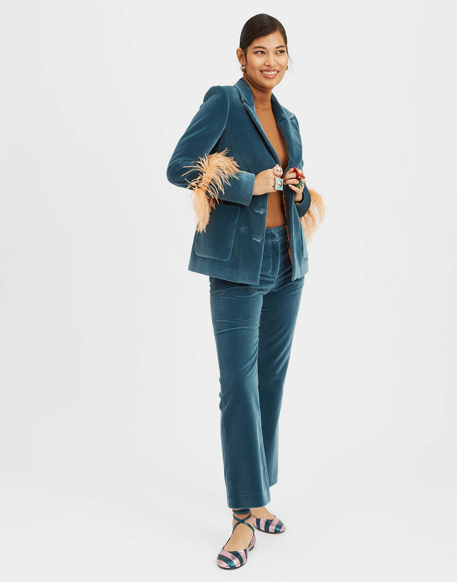 Light blue velvet suit new arrivals