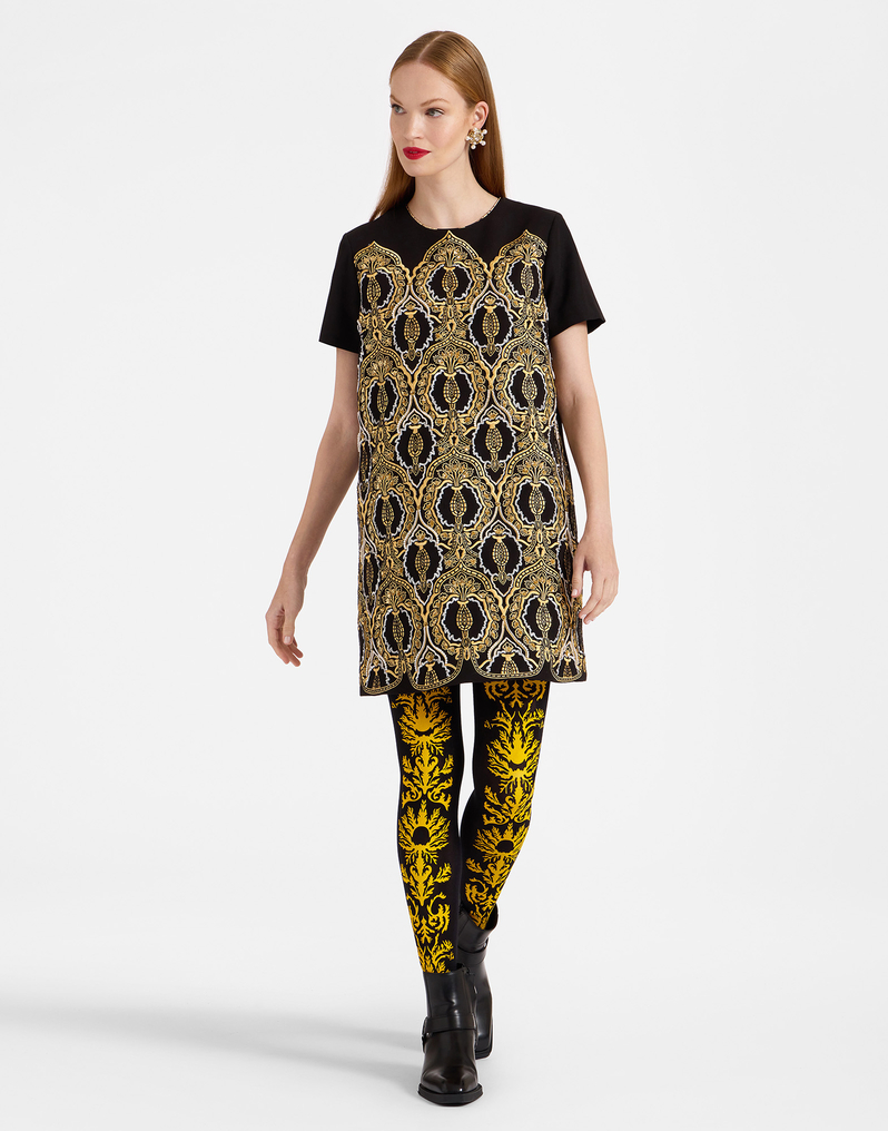 La DoubleJ Flocked Tights La DoubleJ Flocked Tights Black & Yellow SOC0014NYL010VA288YE02