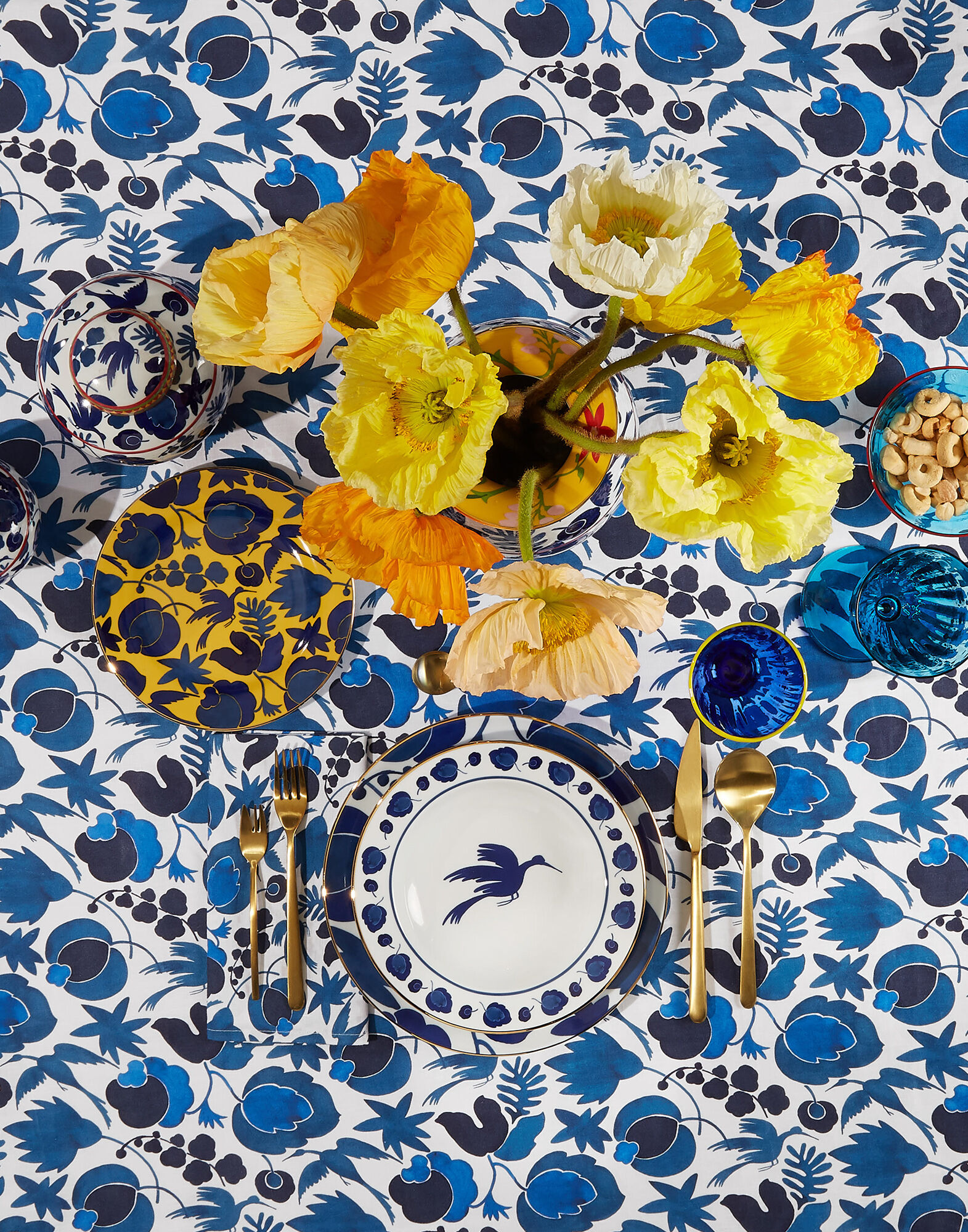 La DoubleJ Soup & Dinner Plate Set Wildbird Blu DIS0026CER001BIR0001