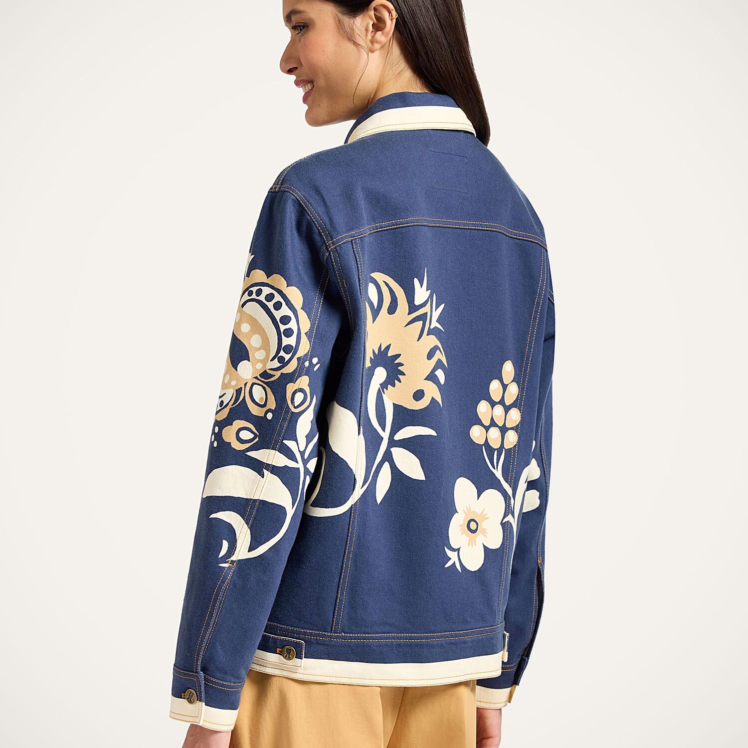 La Doublej Jj Floral-print Denim Jacket