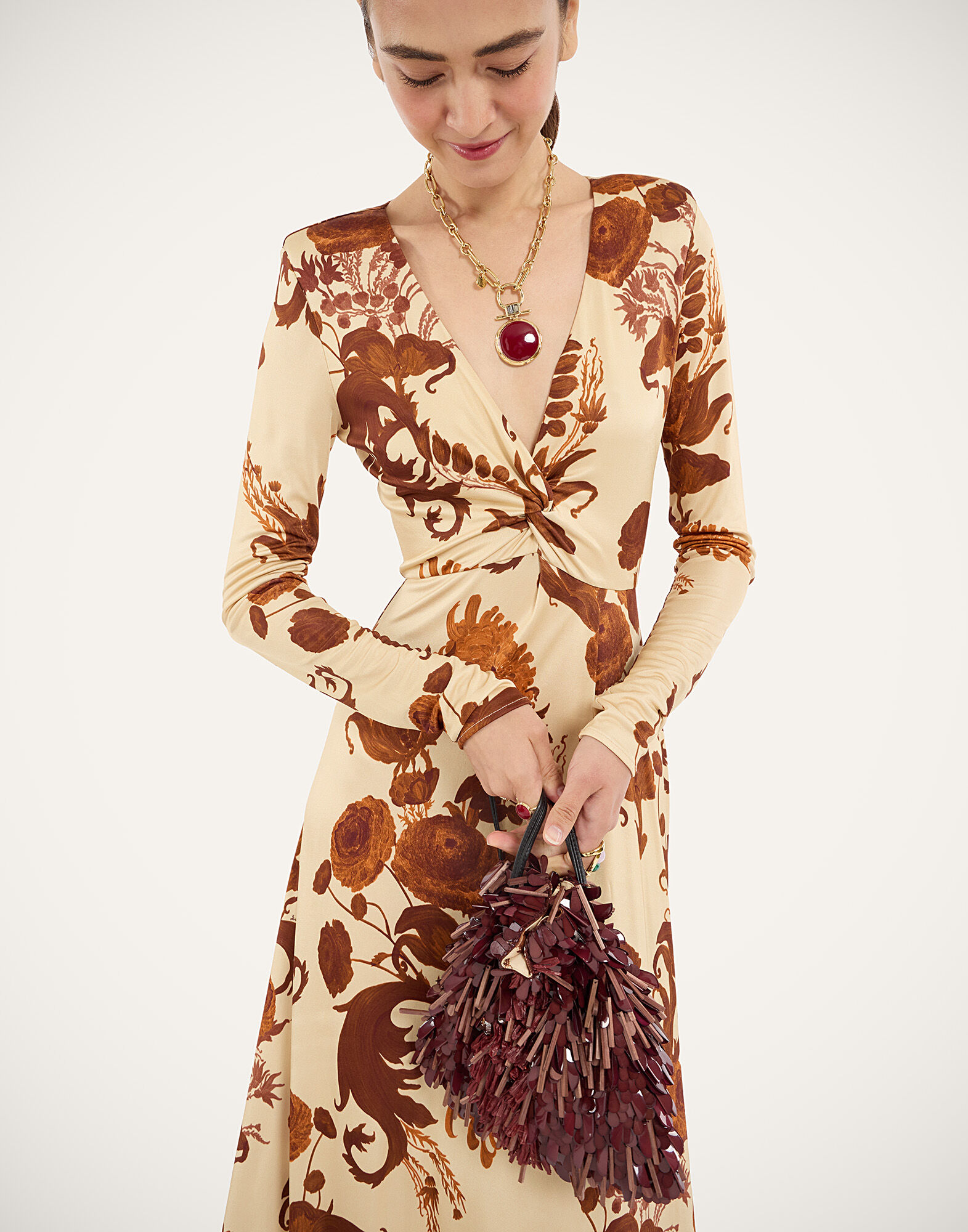 La DoubleJ Foxy Dress Coven Buttercream DRE1120JER082COV01WH09