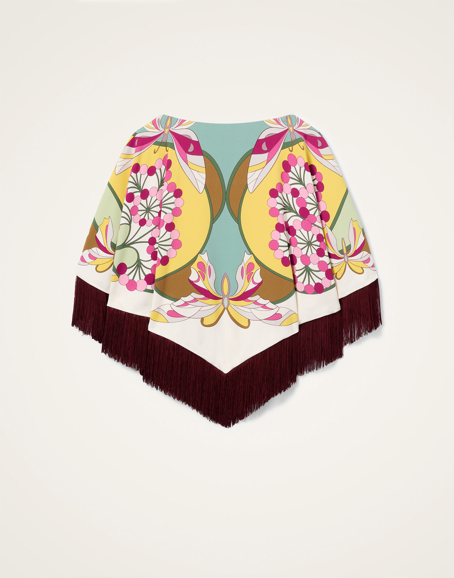 La DoubleJ Reversible Mini Poncho Top Florette Plac&eacute;e Fuchsia SCA0077VIS011FLO08PI03