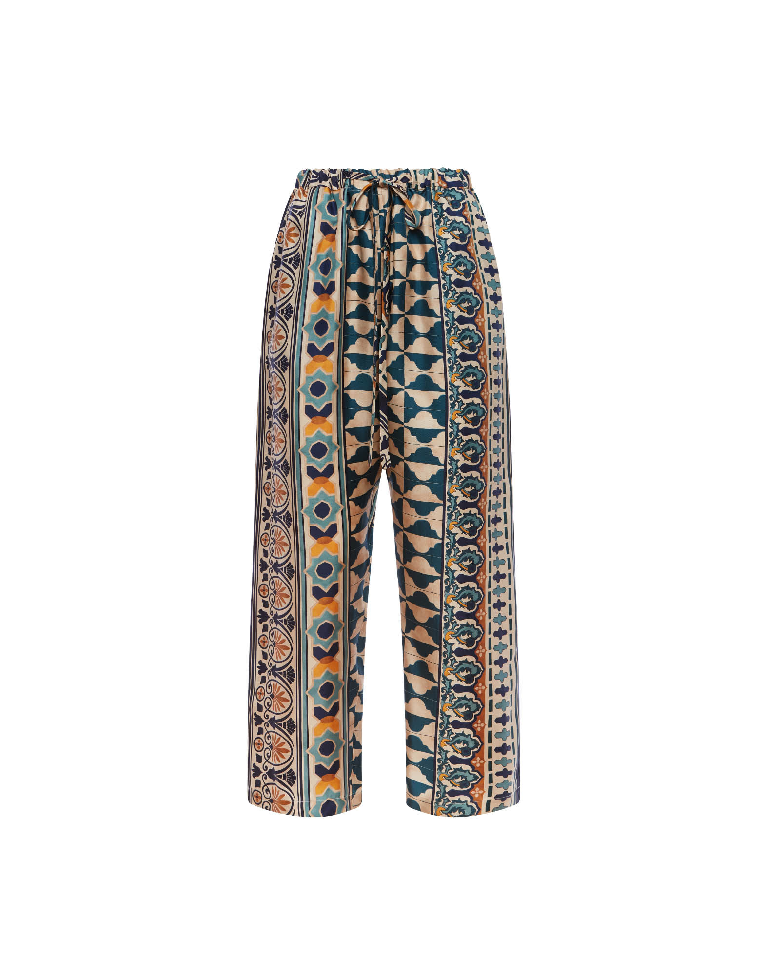 La DoubleJ Drawstring Pants Casareale Small Plac&egrave;e Cream TRO0053SIL001REA02WH03