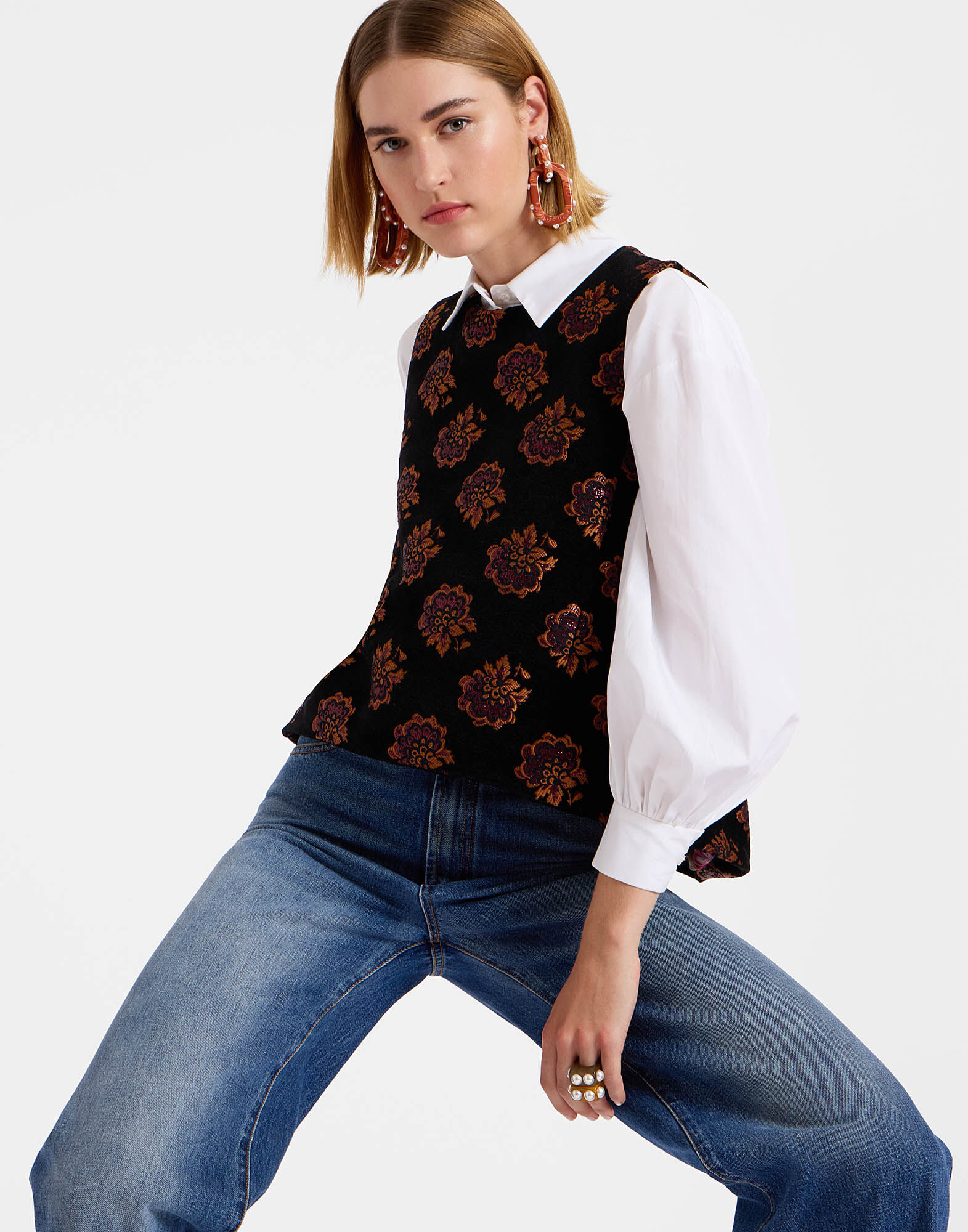 La DoubleJ La Scala Top Rosette Black TOP0016JCQ086ROS05BL01