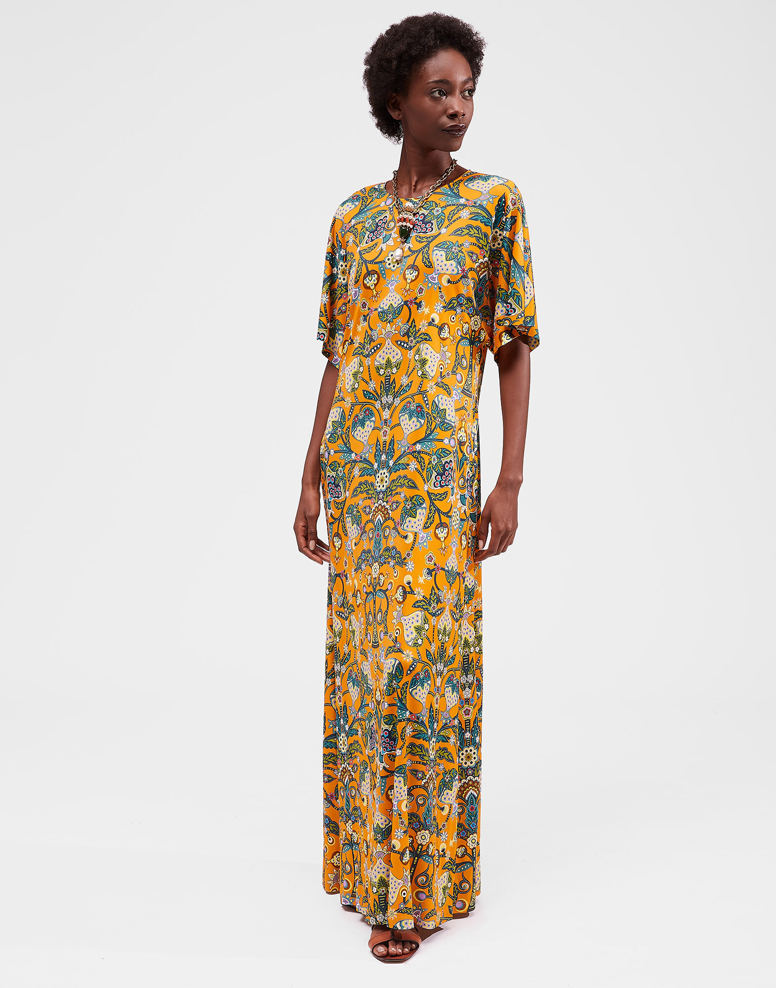 LaDoubleJ Goddess Dress Tree Of Life Arancio DRE0250JER011TFL0002