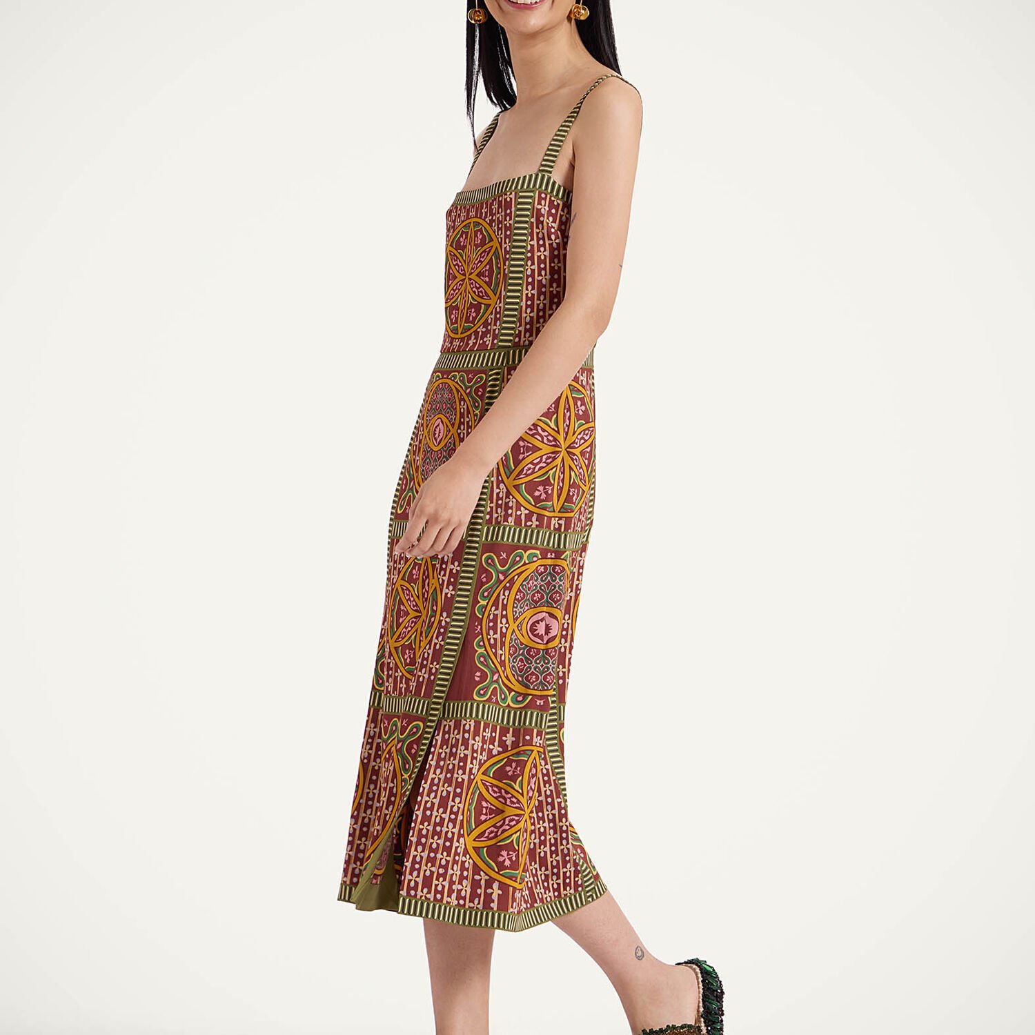 Shop La Doublej Buy Me A Martini Dress In Eclipse Placée Yellow